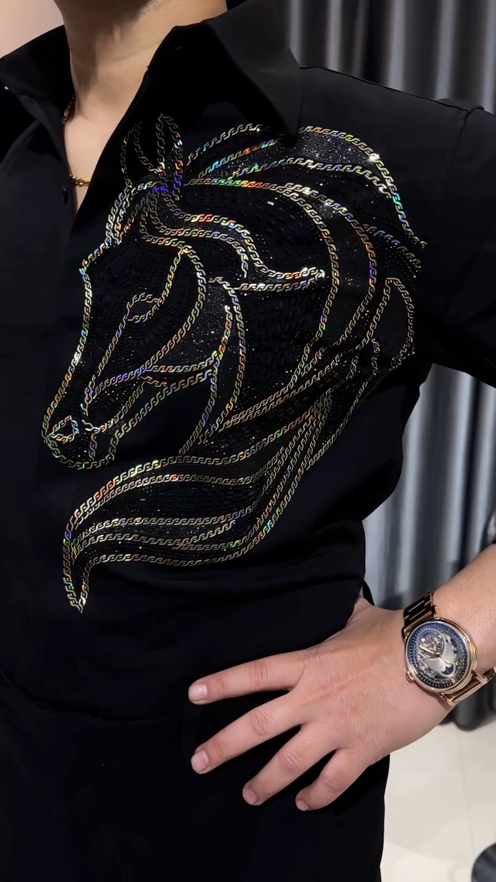 🦁 Royal Lion Embroidered Statement Shirt – Power, Luxury & Bold Style 👑🔥