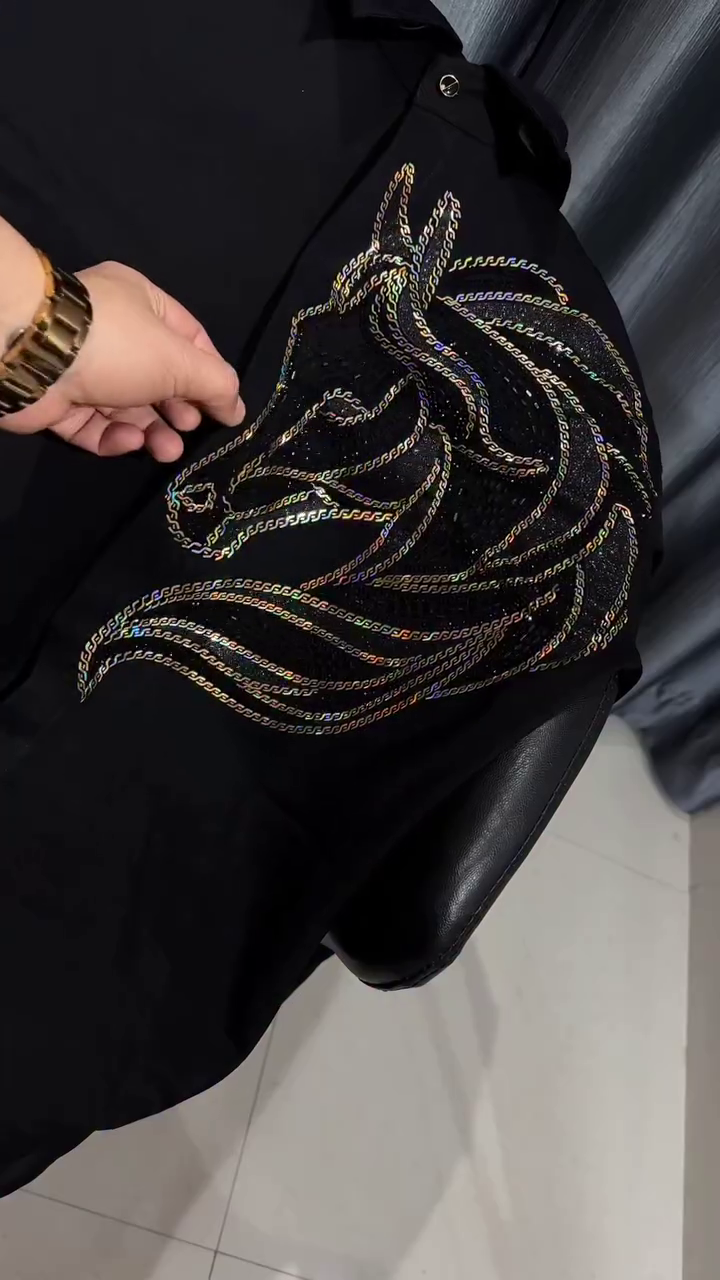 🦁 Royal Lion Embroidered Statement Shirt – Power, Luxury & Bold Style 👑🔥