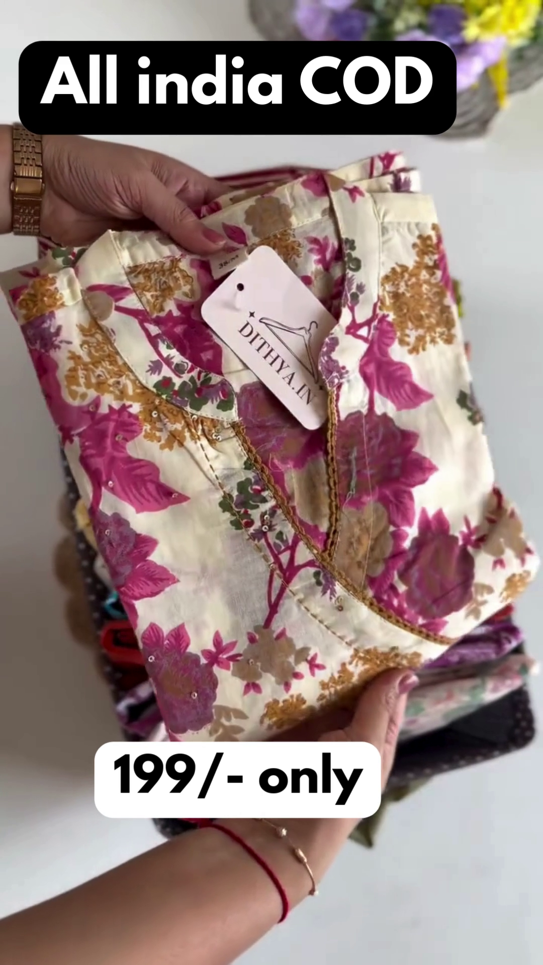 🌸 Floral Cotton Kurti – Everyday Comfort with Ethnic Charm 🌸