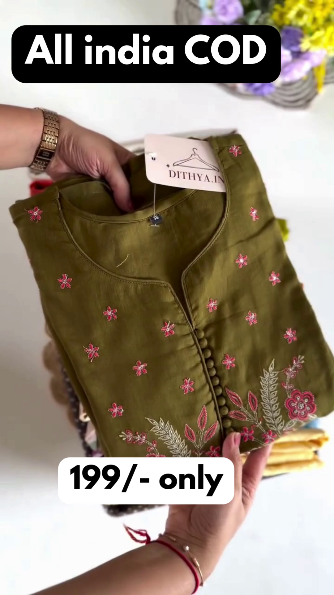 🌸 Floral Cotton Kurti – Everyday Comfort with Ethnic Charm 🌸