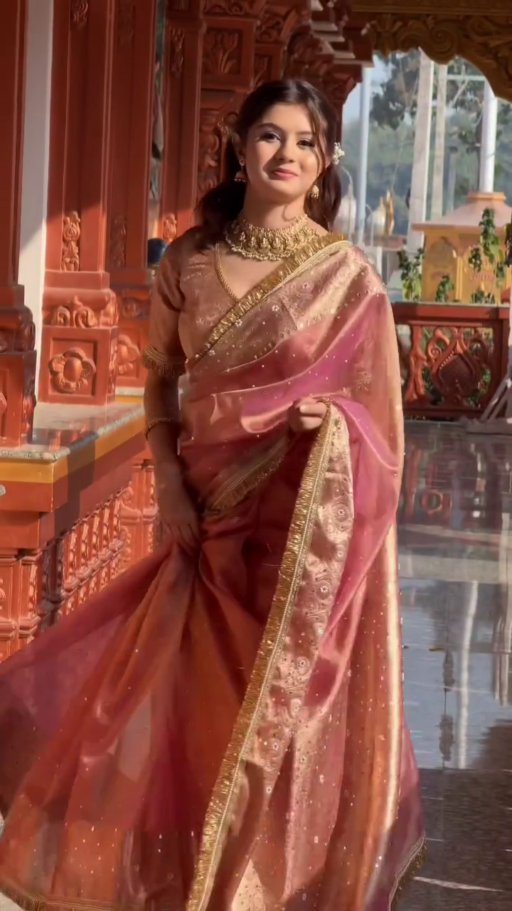 💚 Sage Green Embellished Saree