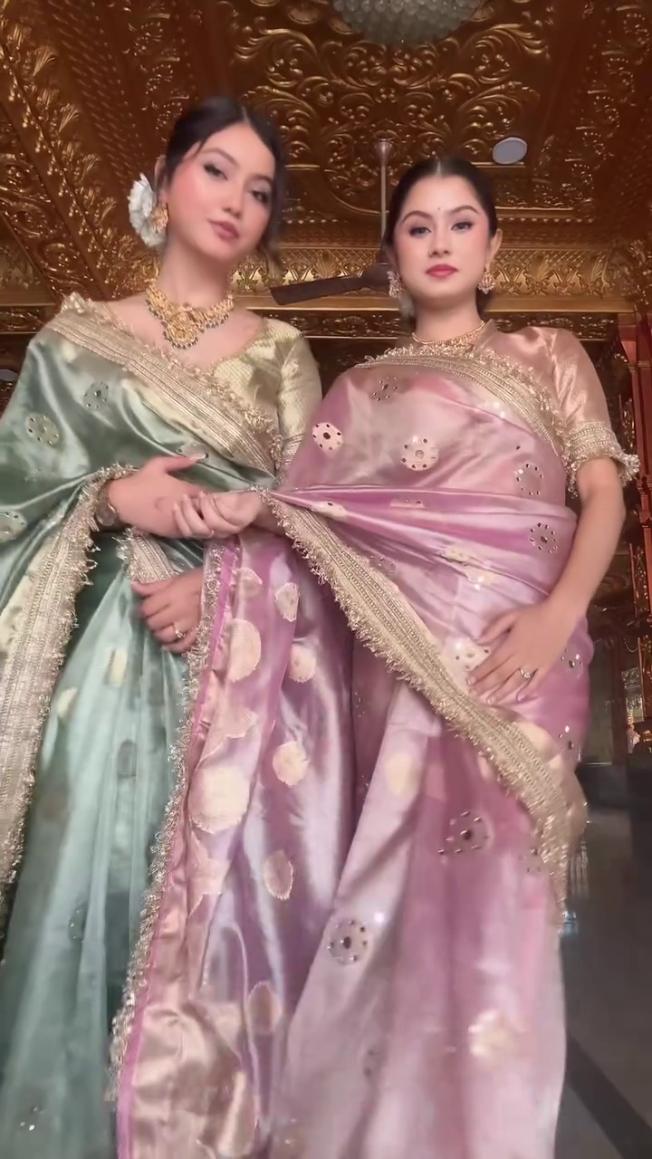 🌸 Dusty Pink Embroidered Saree