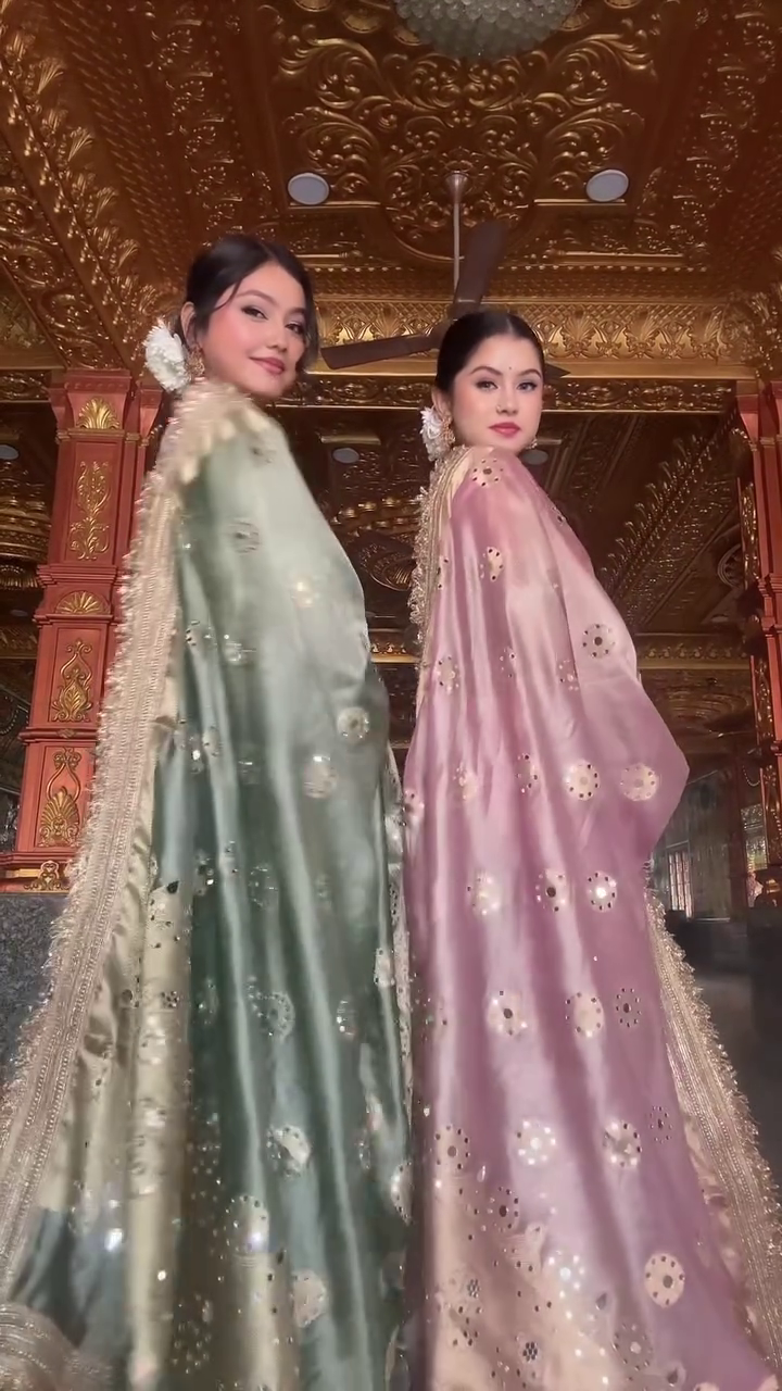 🌸 Dusty Pink Embroidered Saree