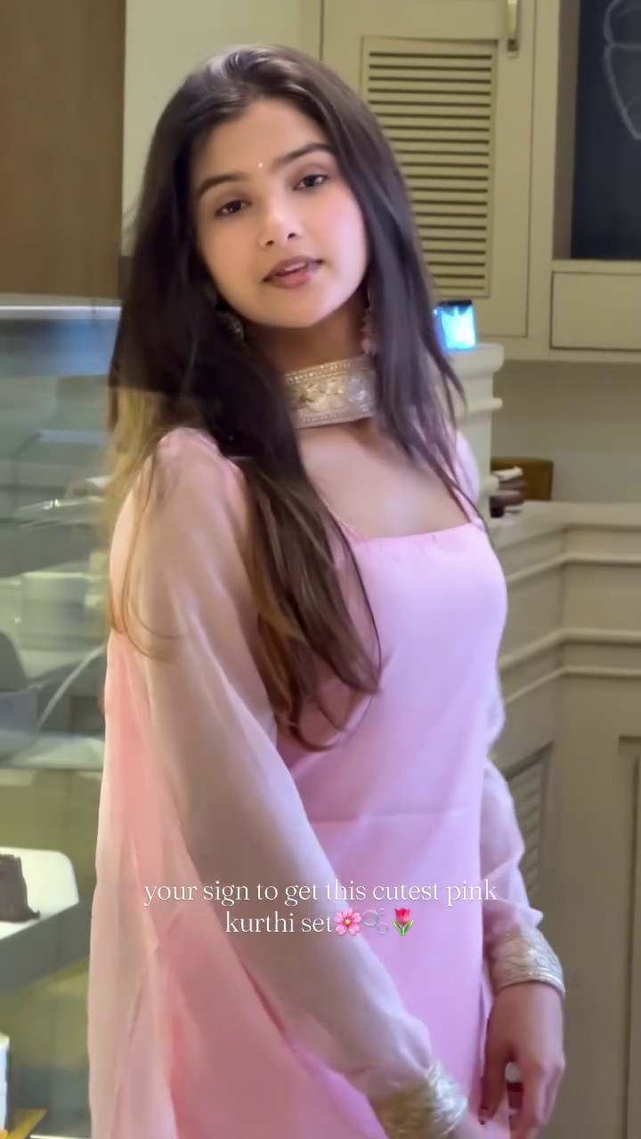 Soft Pink Kurti Set with Sheer Dupatta