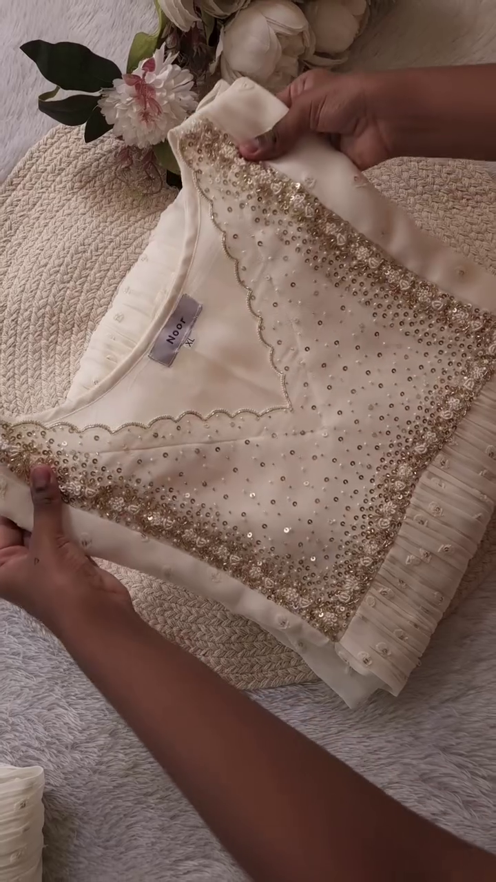 Ivory Embellished Palazzo Set