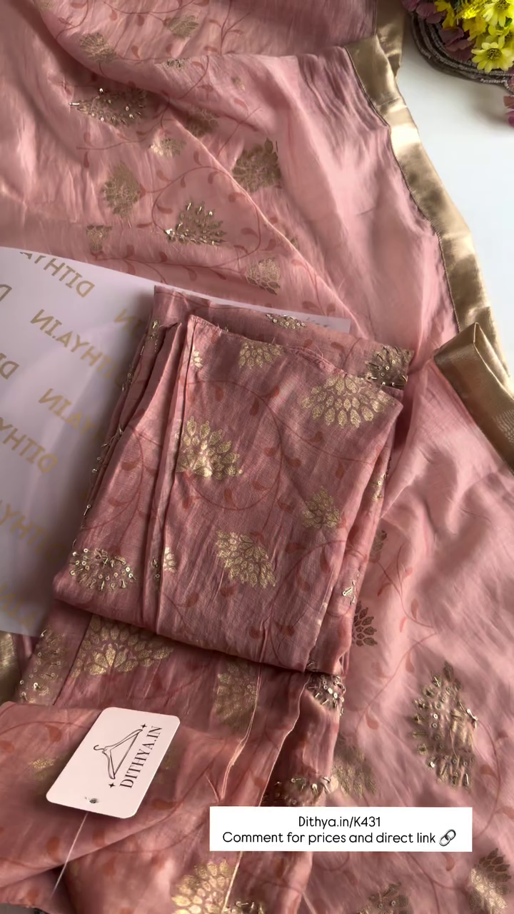 Blush Pink Silk Blend Kurta Set