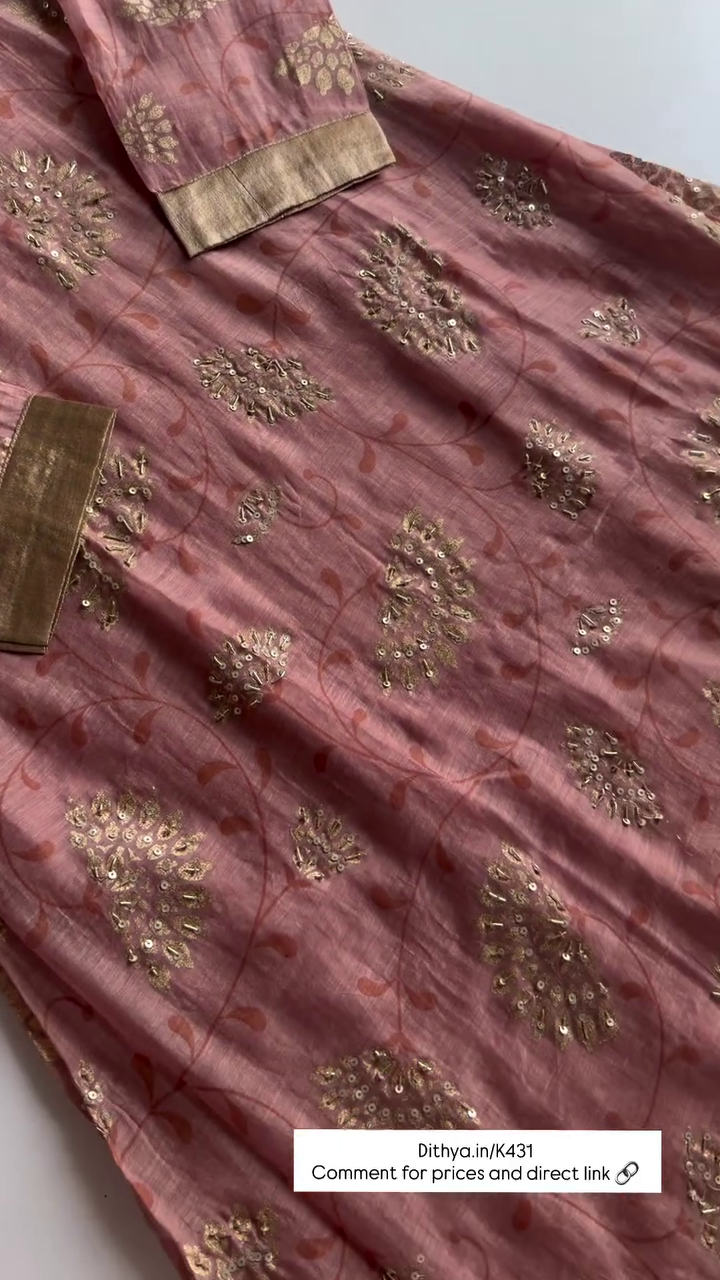 Blush Pink Silk Blend Kurta Set