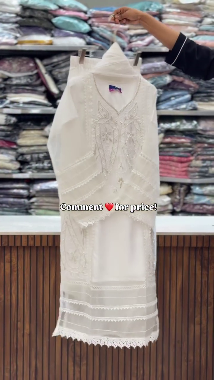 White Embroidered Straight Kurta