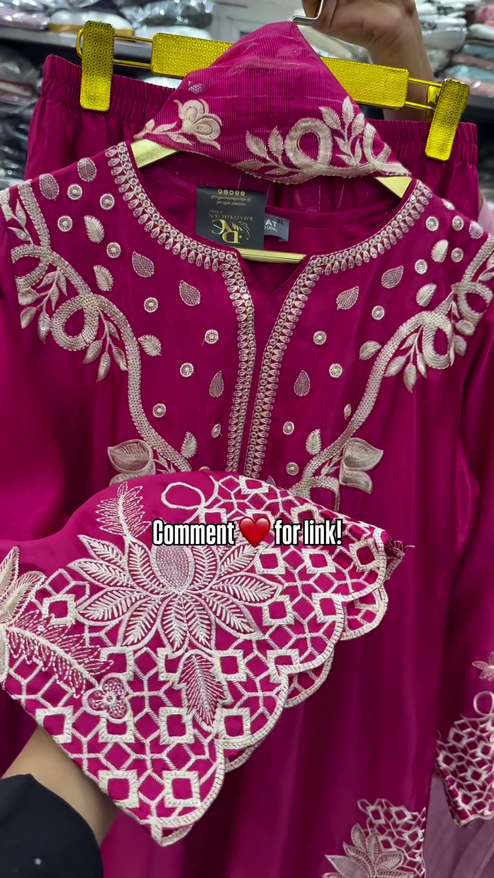 Navy Blue Heavy Embroidered Kurta Set