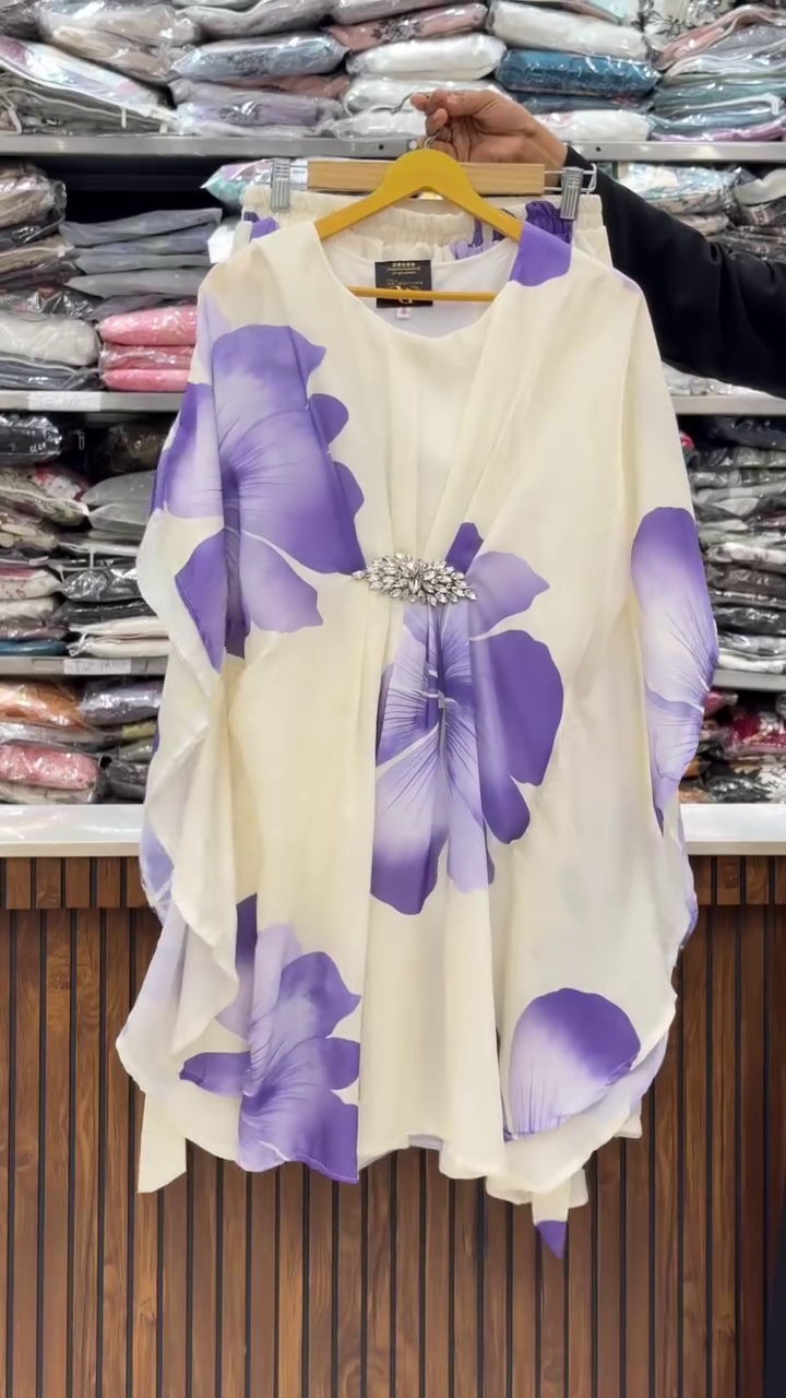 Cream Floral Print Flowing Top