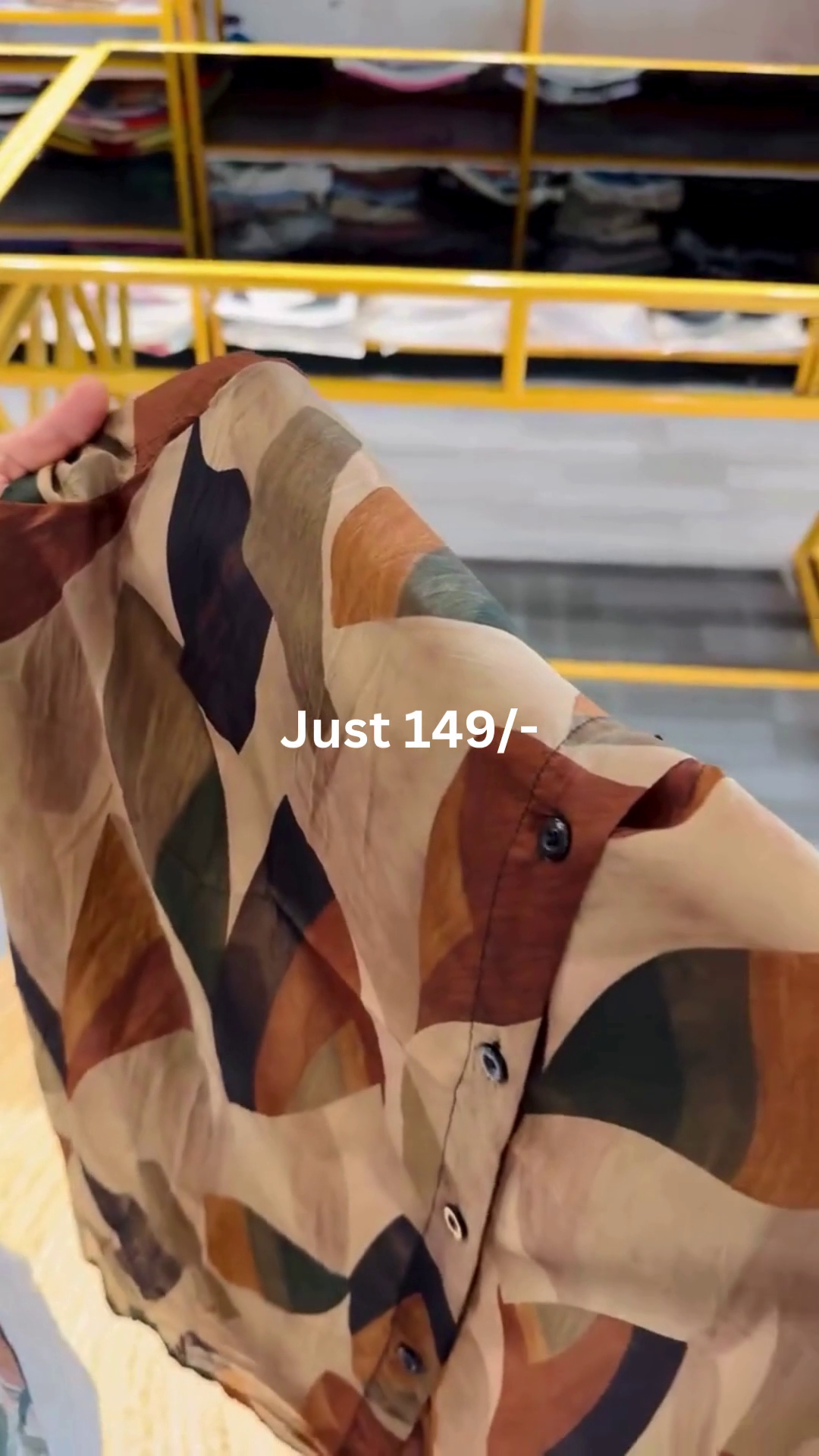 Abstract Print Button-Down Tunic