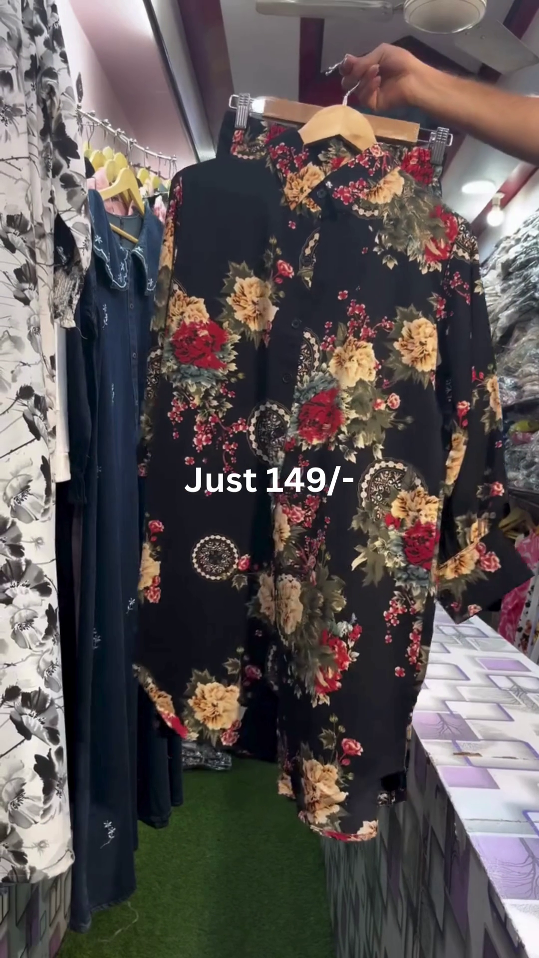 Floral Print Shirt-Style Tunic