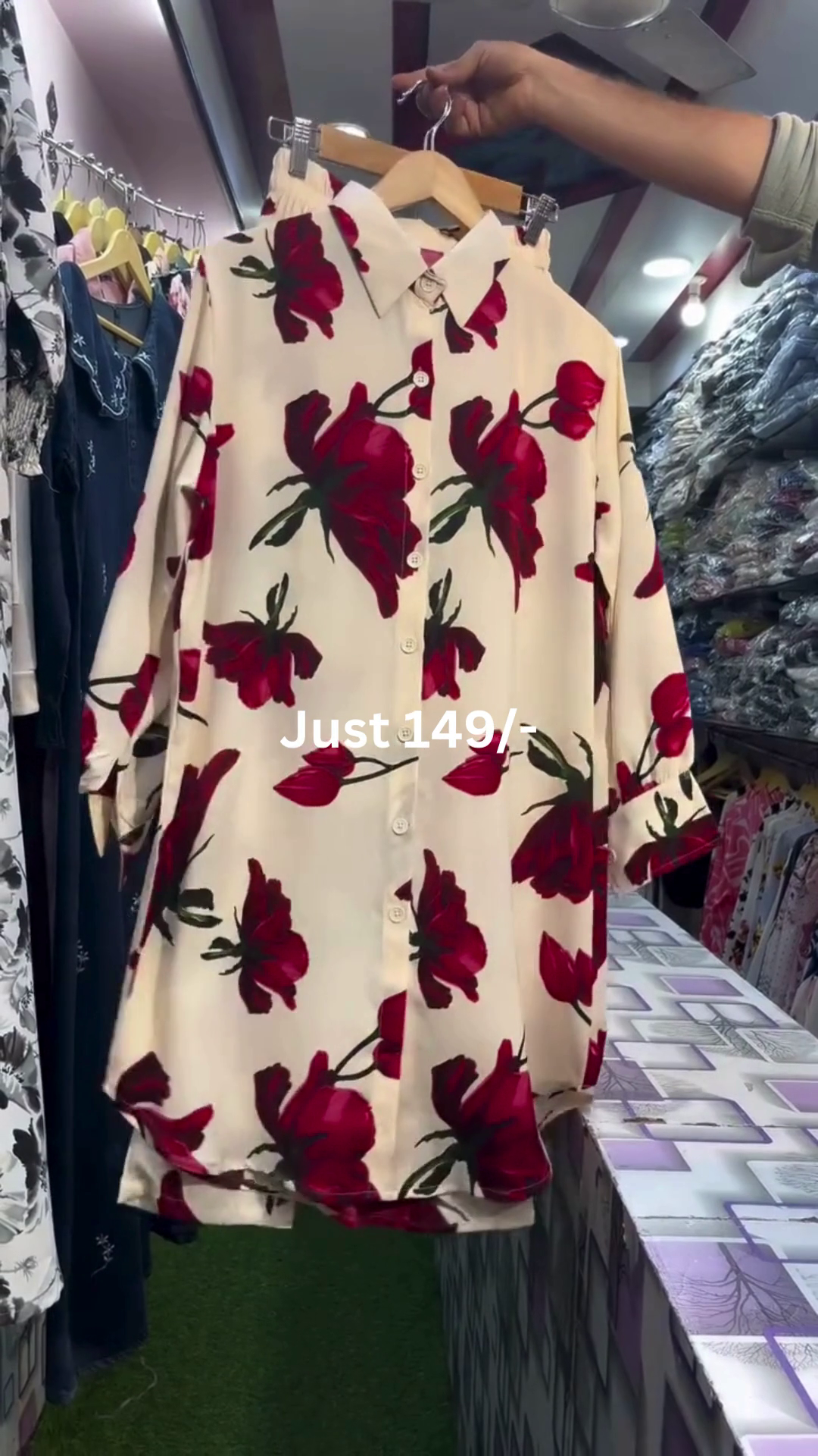 Floral Print Shirt-Style Tunic