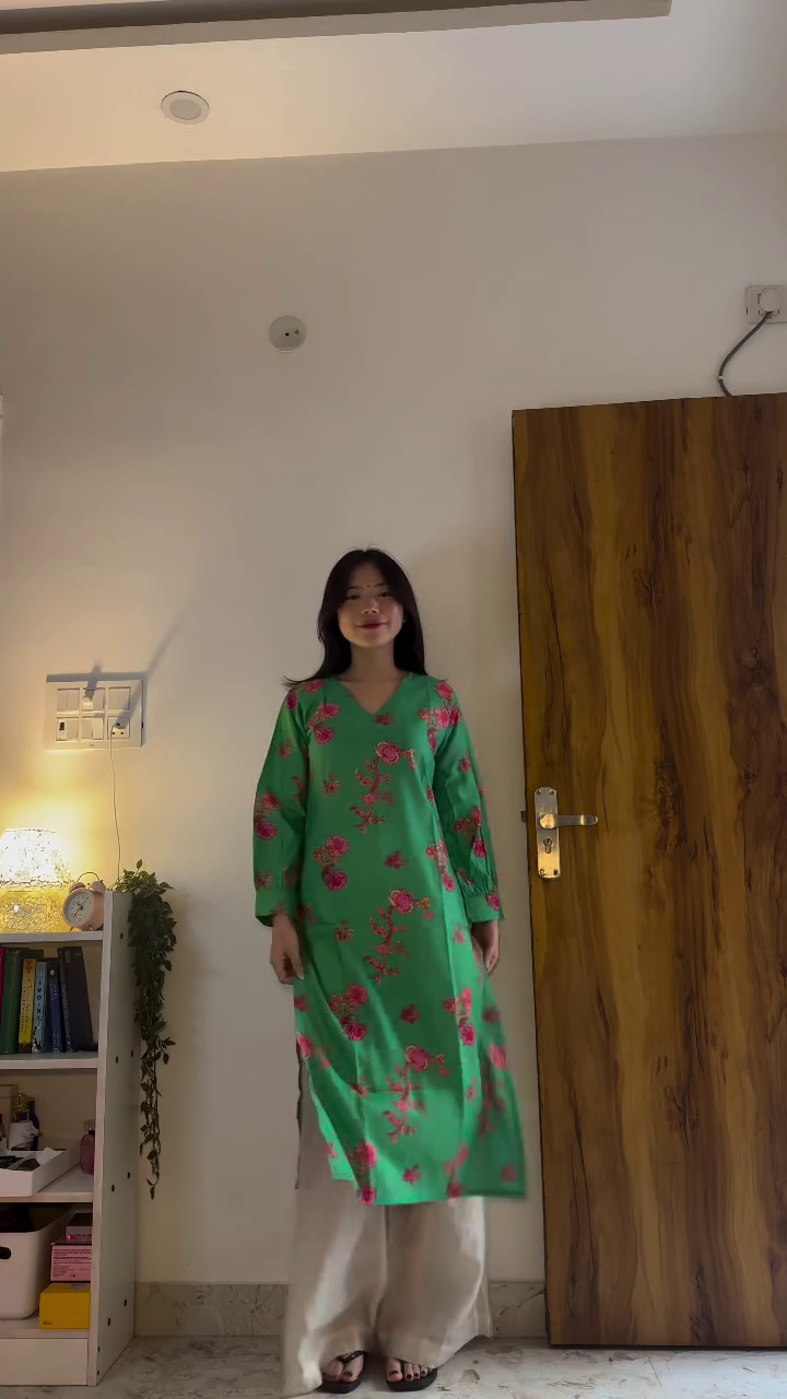 Maroon Printed Straight Kurti