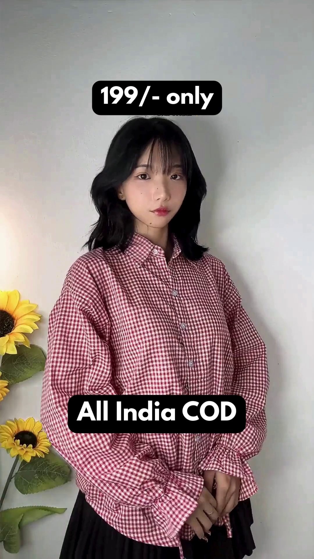 Classic Red Gingham Button-Down Shirt for Women