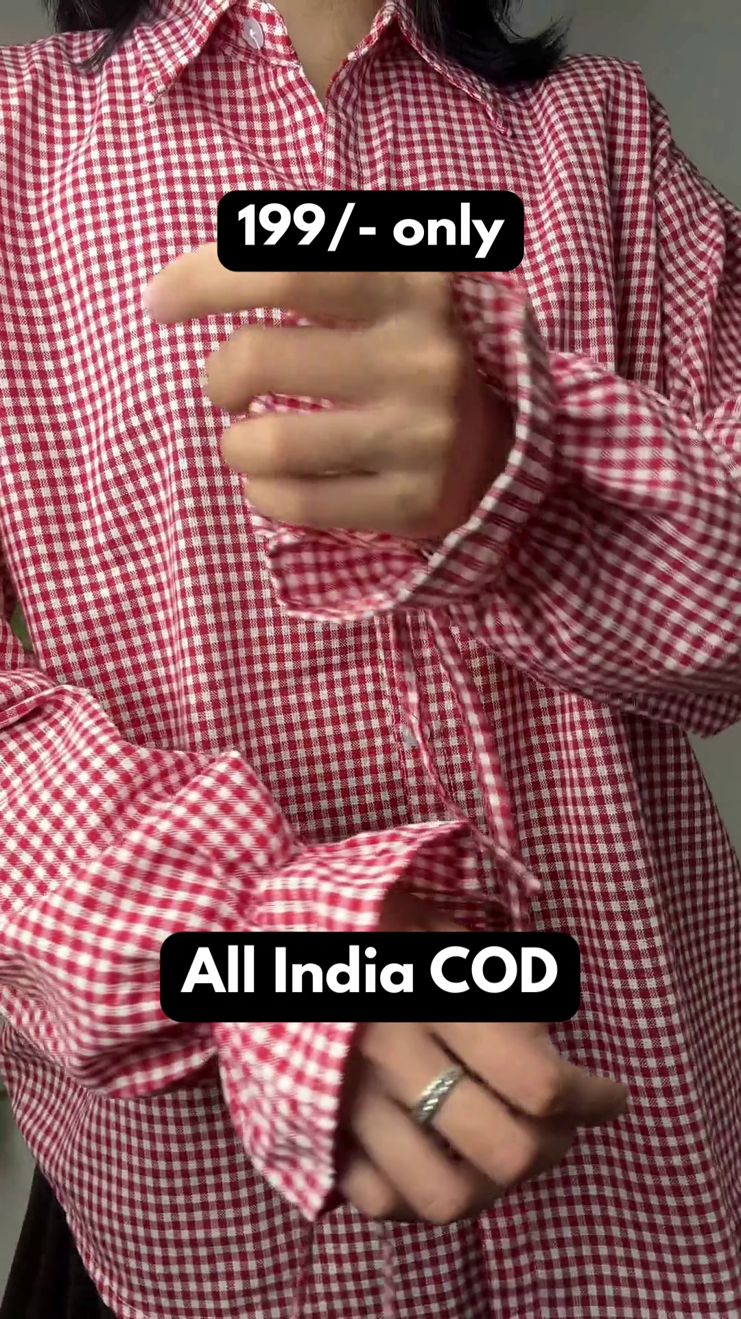 Classic Red Gingham Button-Down Shirt for Women