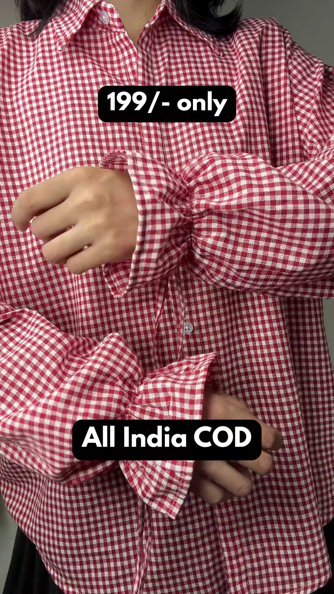 Classic Red Gingham Button-Down Shirt for Women