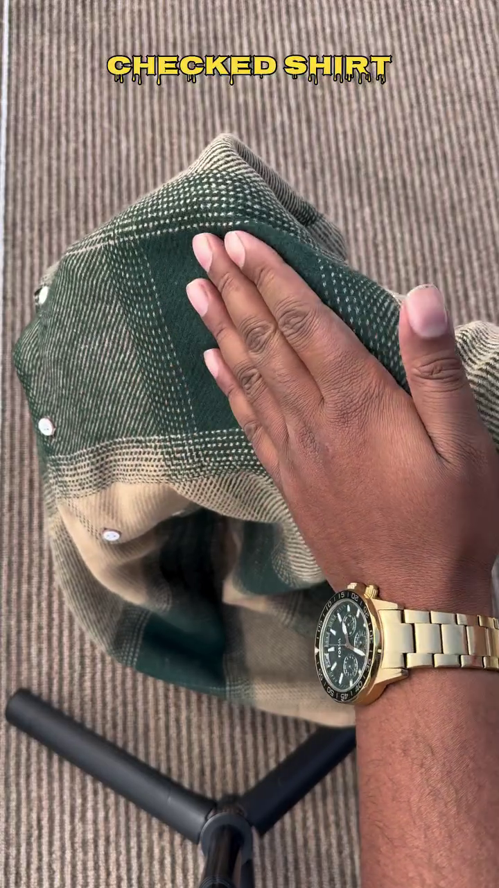 Premium Green and Beige Checked Shirt