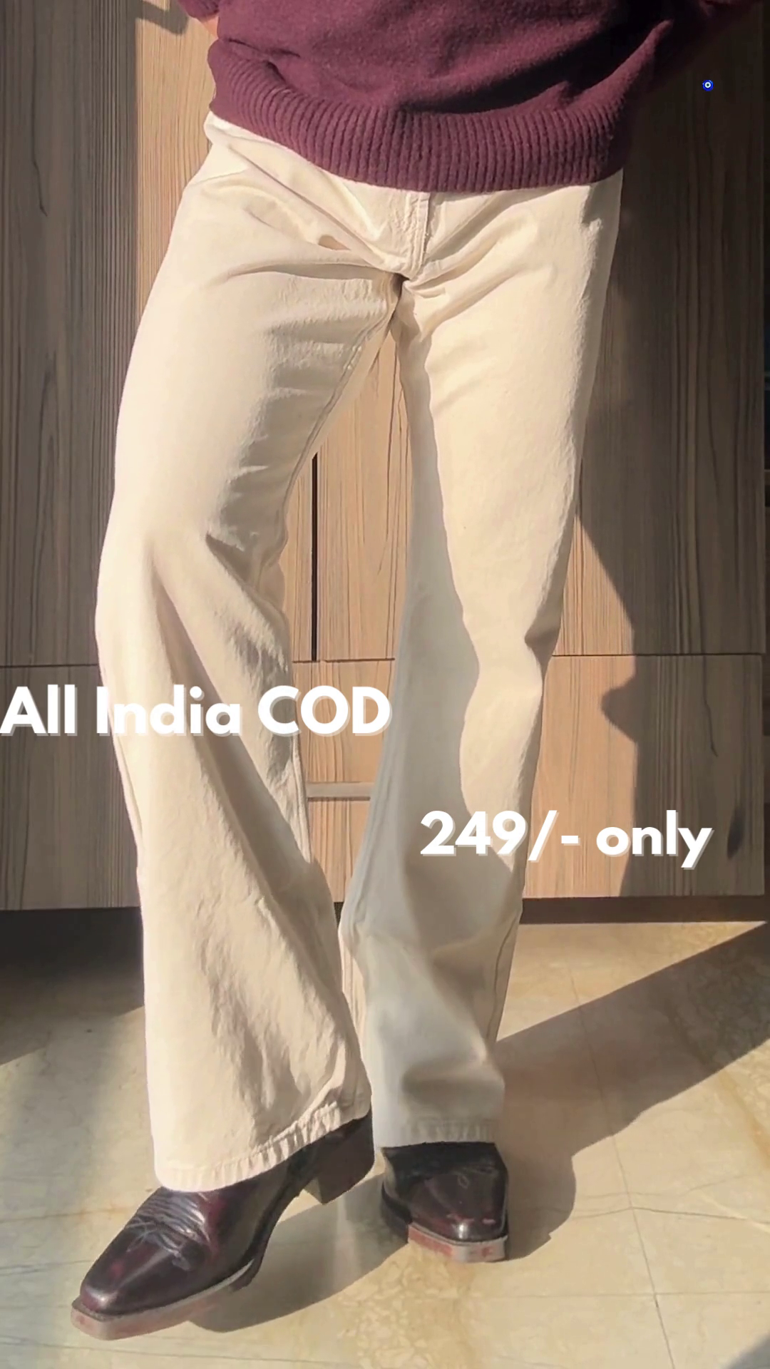 Men’s Classic Cream Straight Fit Trousers