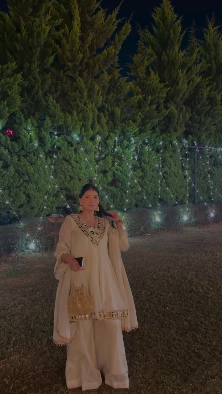 Ivory Festive Kurta Set with Elegant Detailing