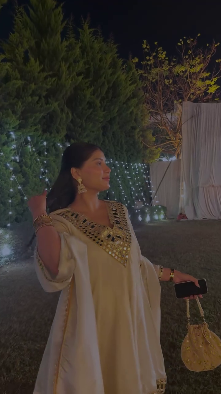 Ivory Festive Kurta Set with Elegant Detailing