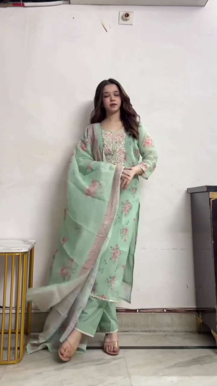 Navy Blue Printed Kurta Set