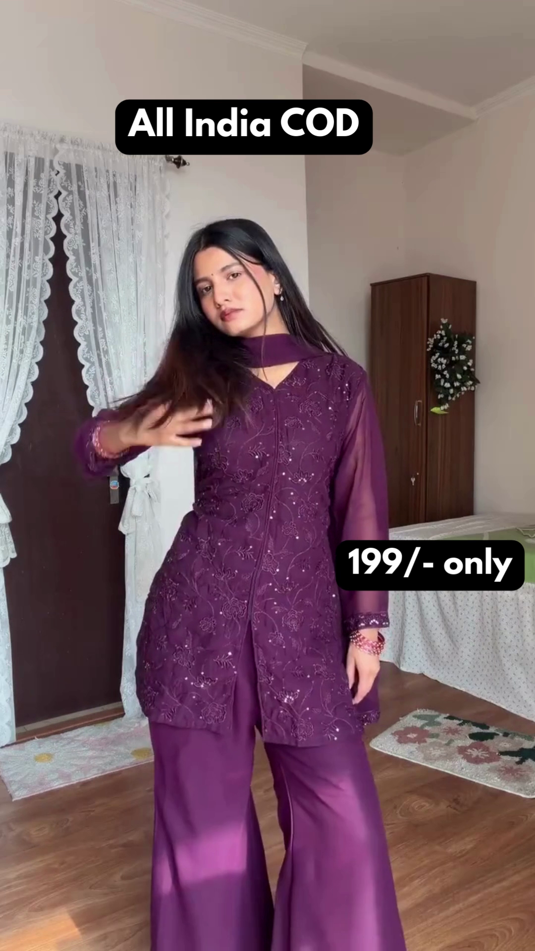 Black Embroidered Suit Set