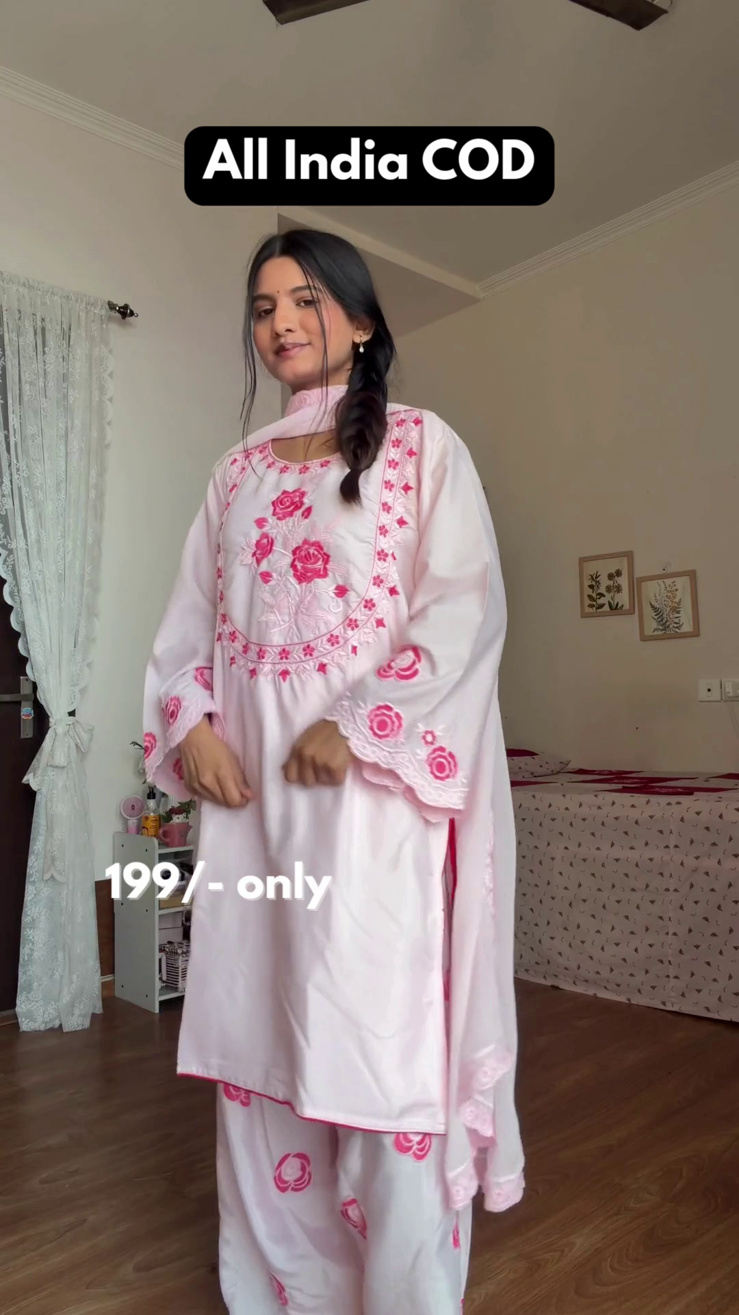 White Printed Kurta Set