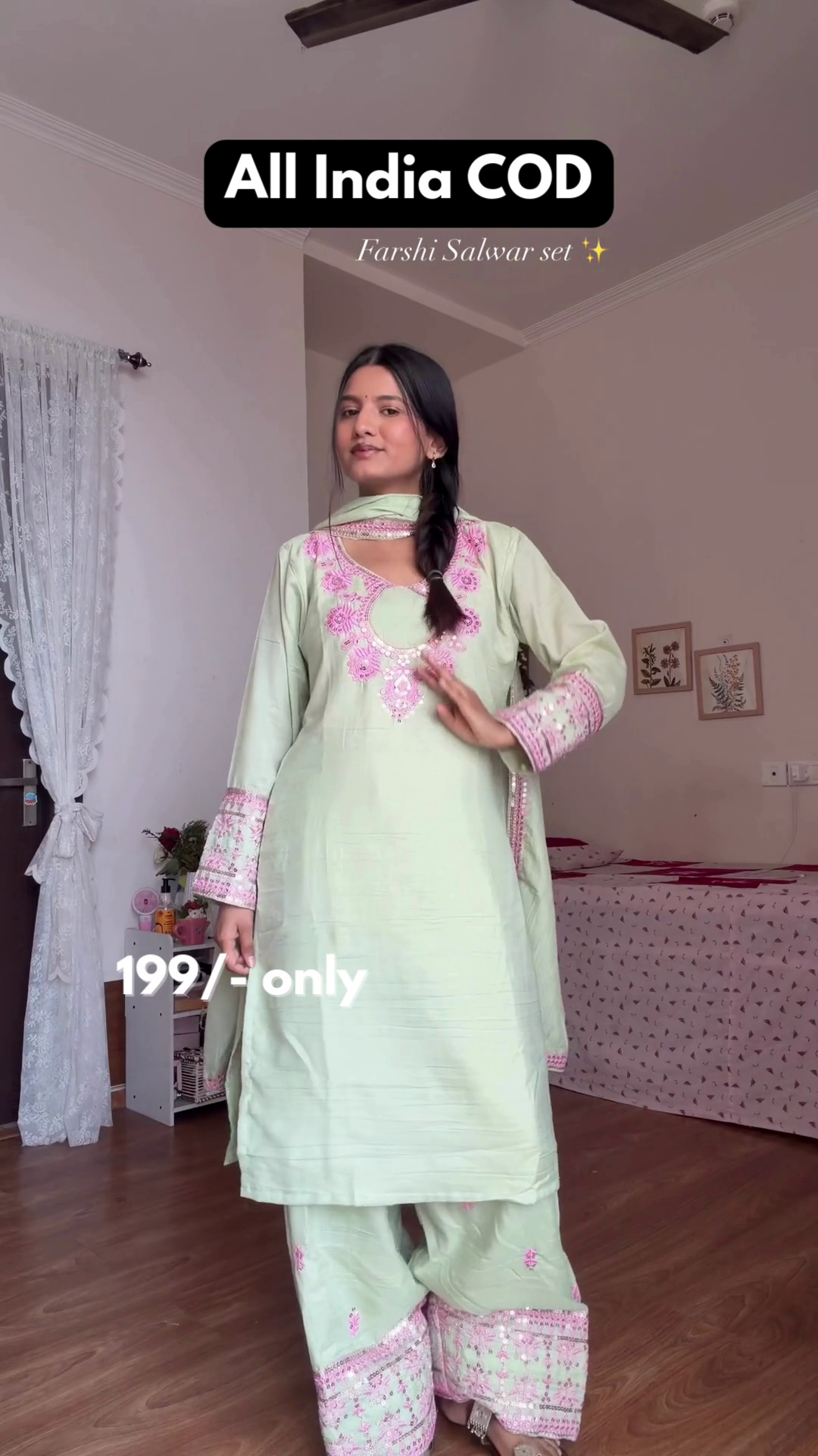 White Printed Kurta Set