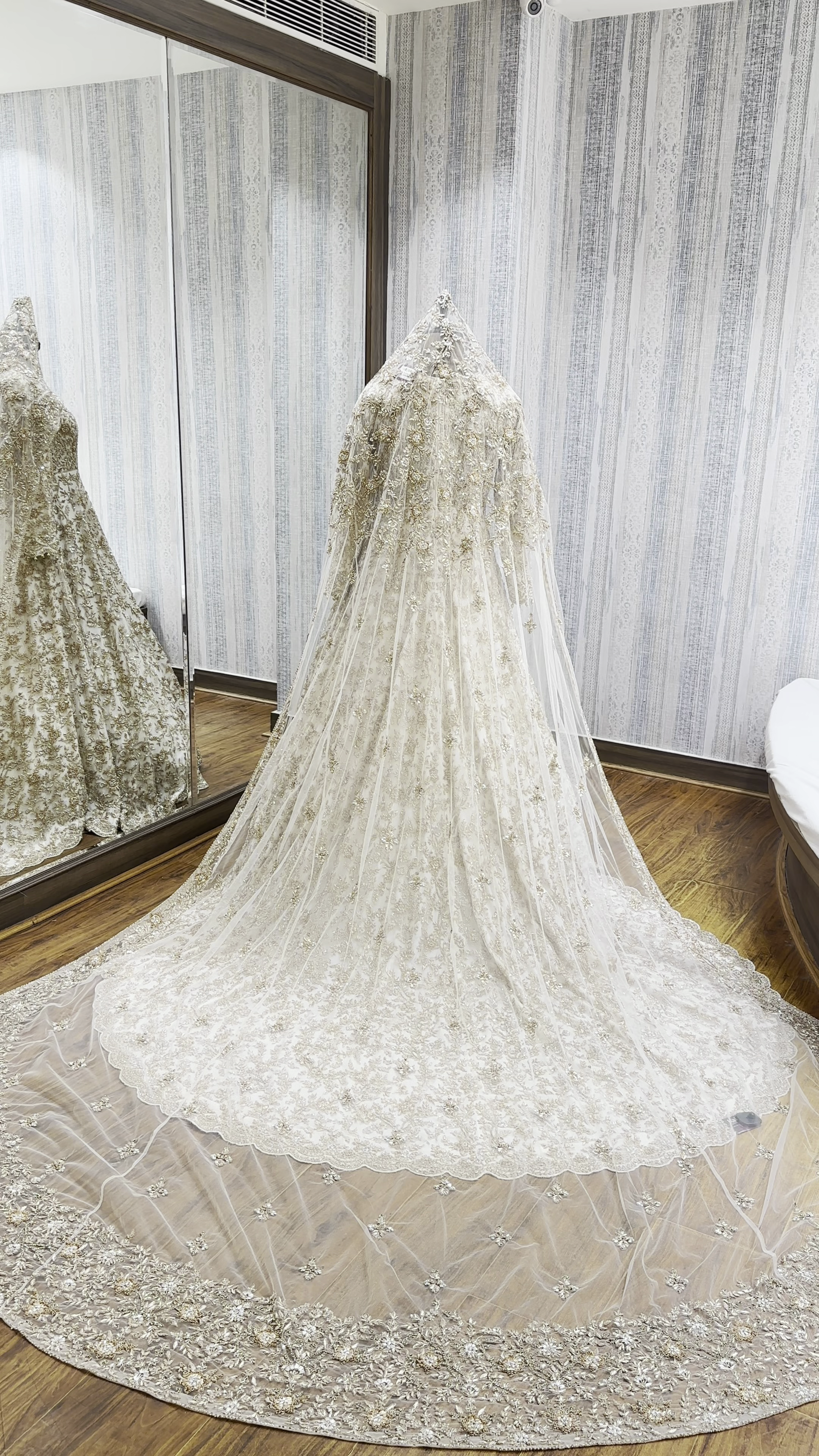 Ivory and Gold Bridal Lehenga