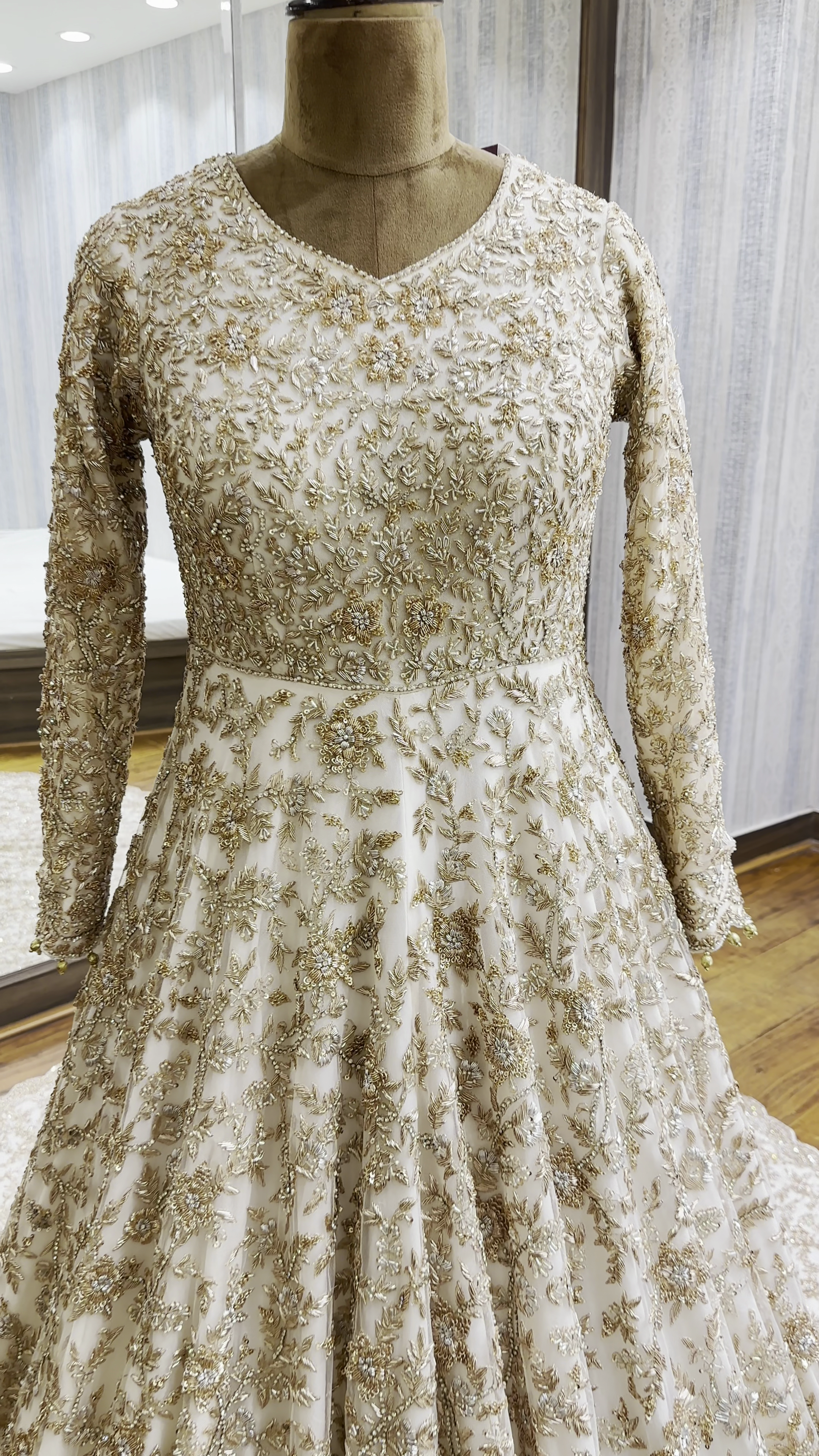 Ivory and Gold Bridal Lehenga