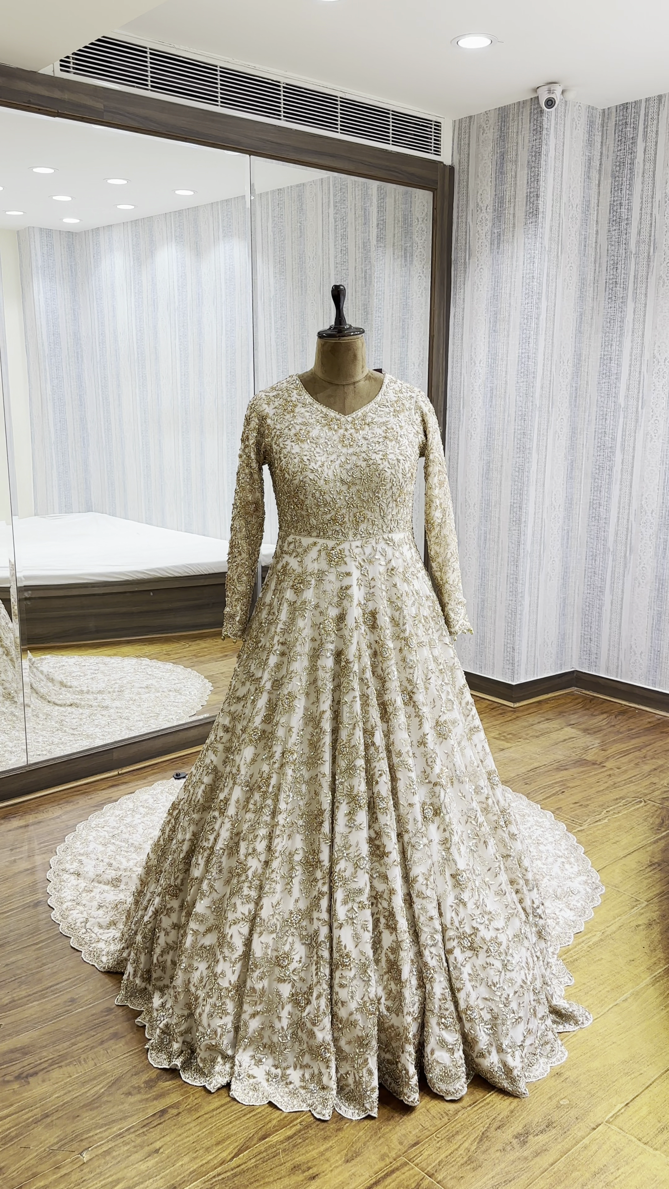 Ivory and Gold Bridal Lehenga