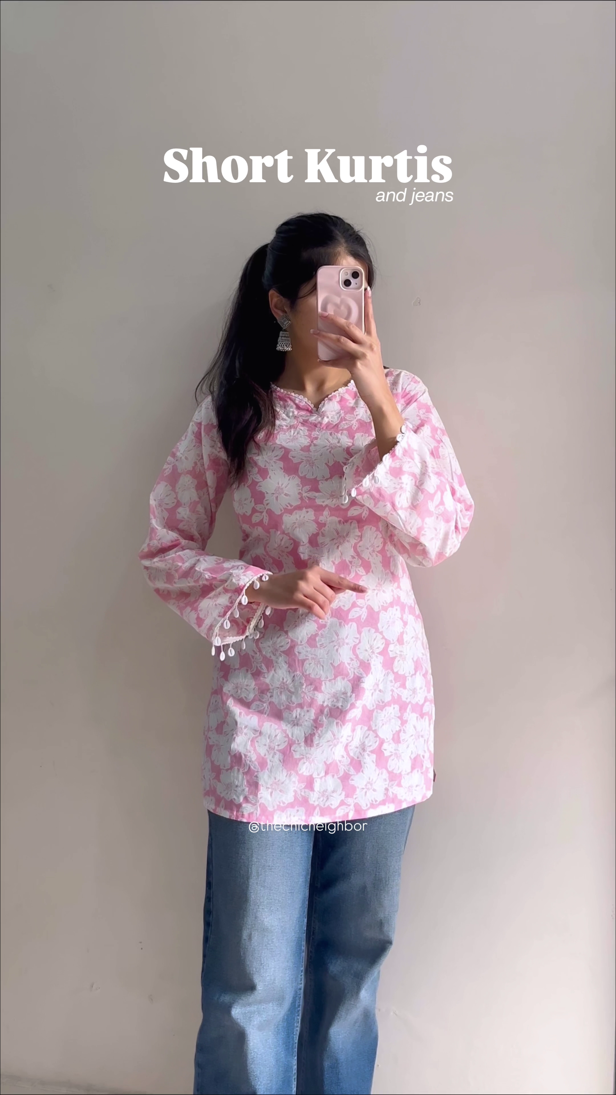 Short Printed Kurti with Jeans