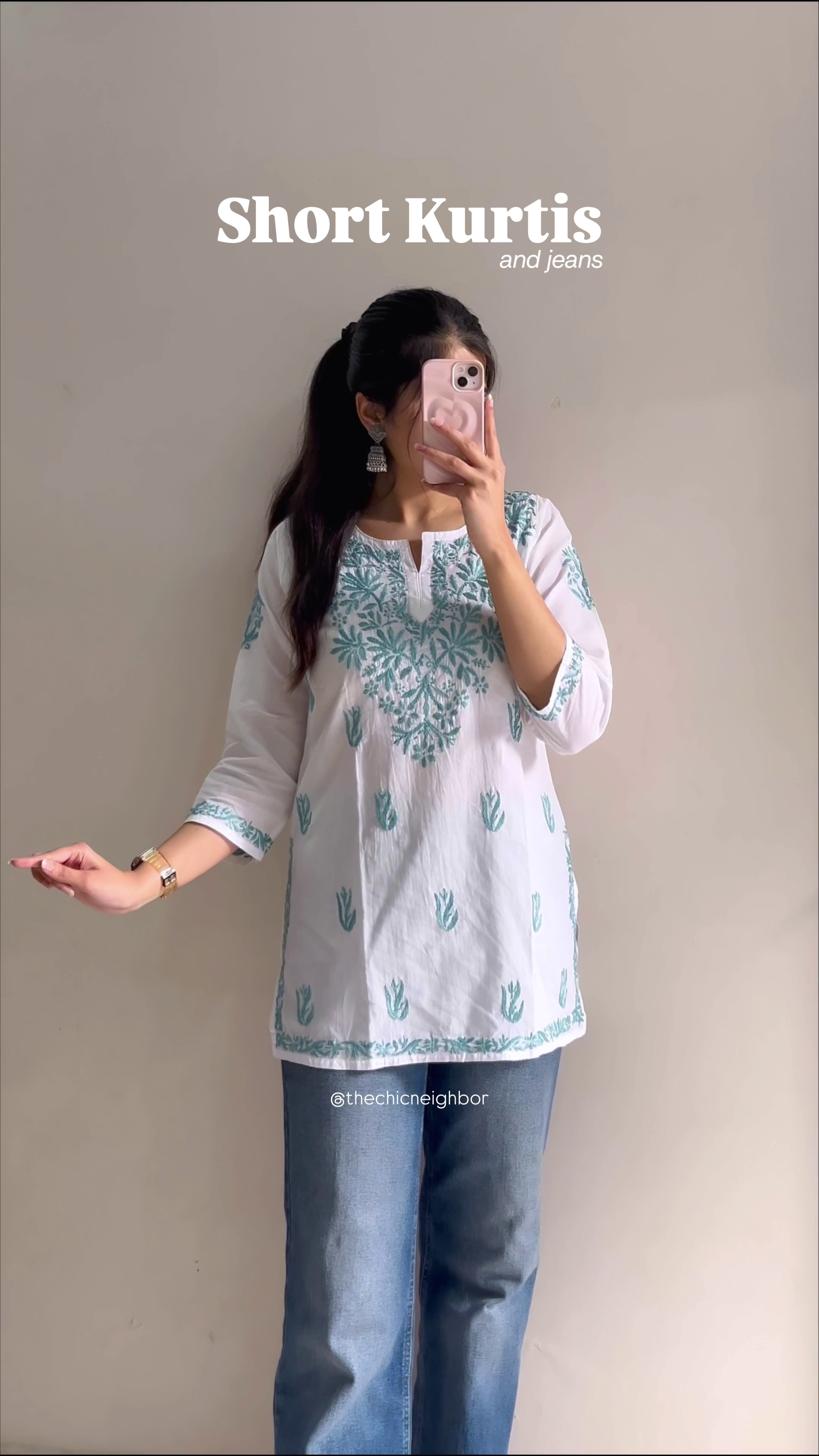 Short Printed Kurti with Jeans