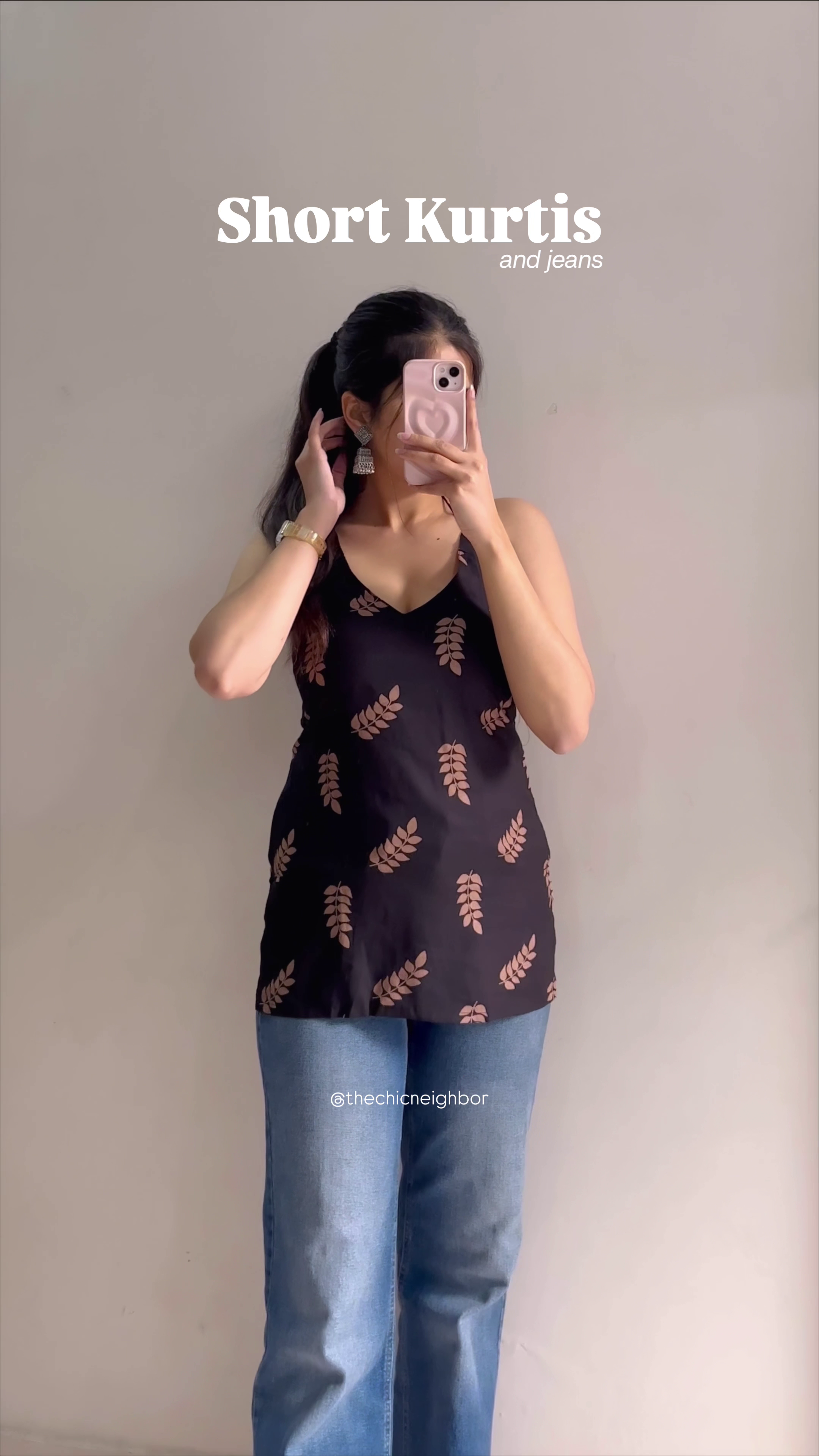 Short Printed Kurti with Jeans