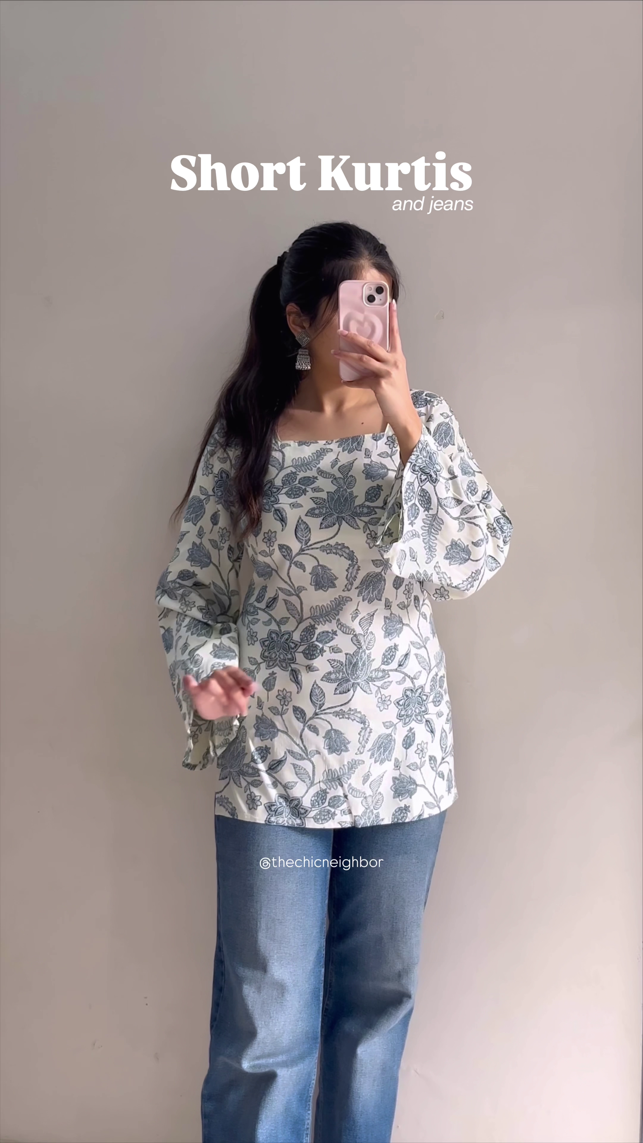 Short Printed Kurti with Jeans