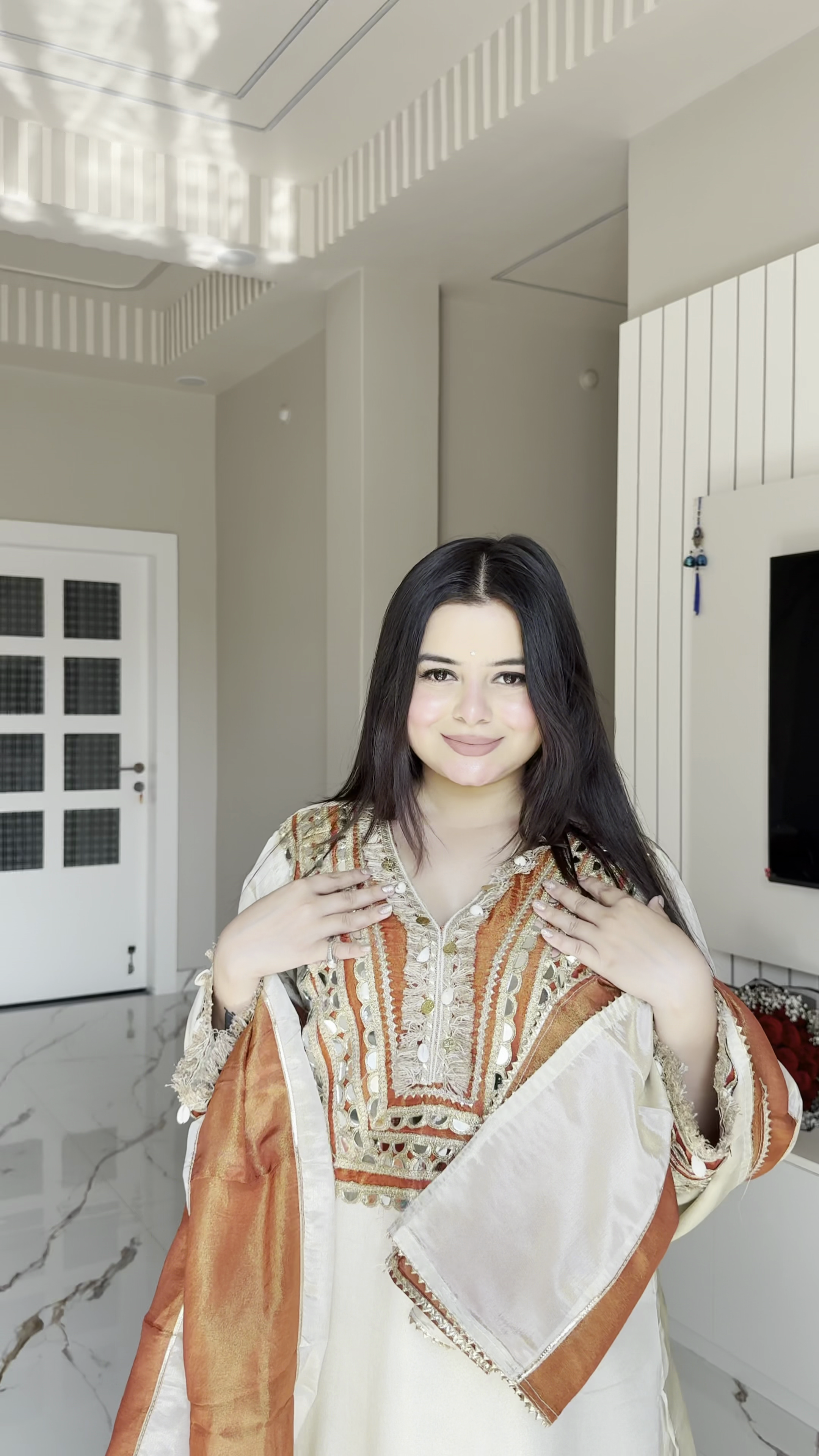 Ivory Elegance Embroidered Kurta Set