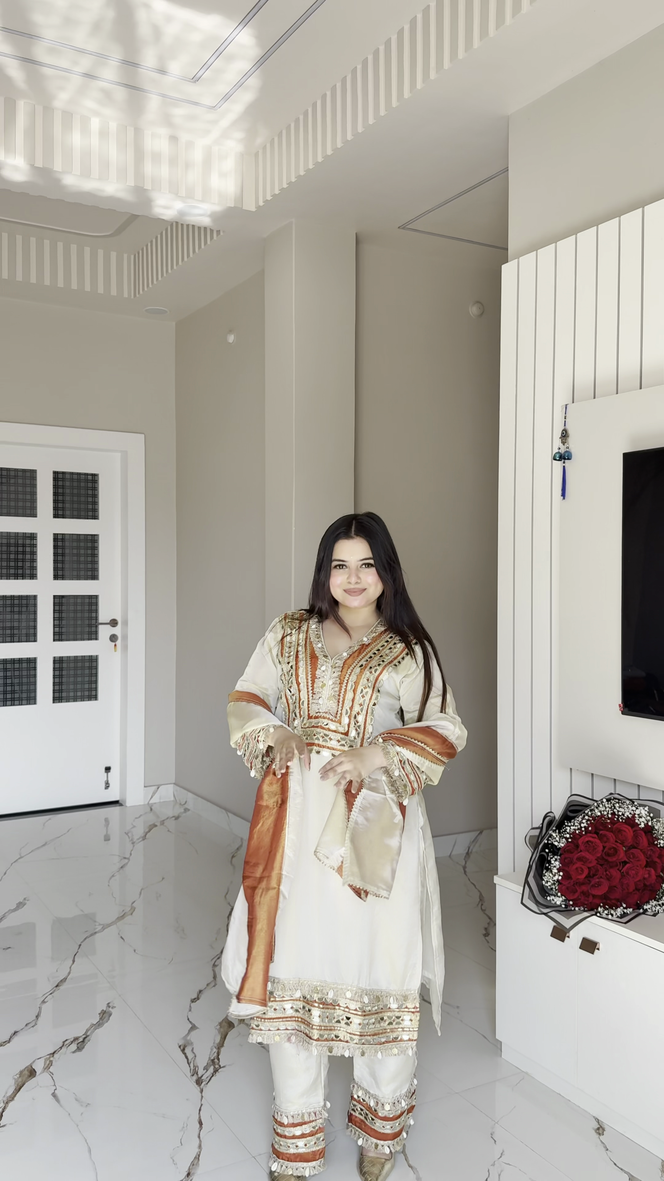 Ivory Elegance Embroidered Kurta Set