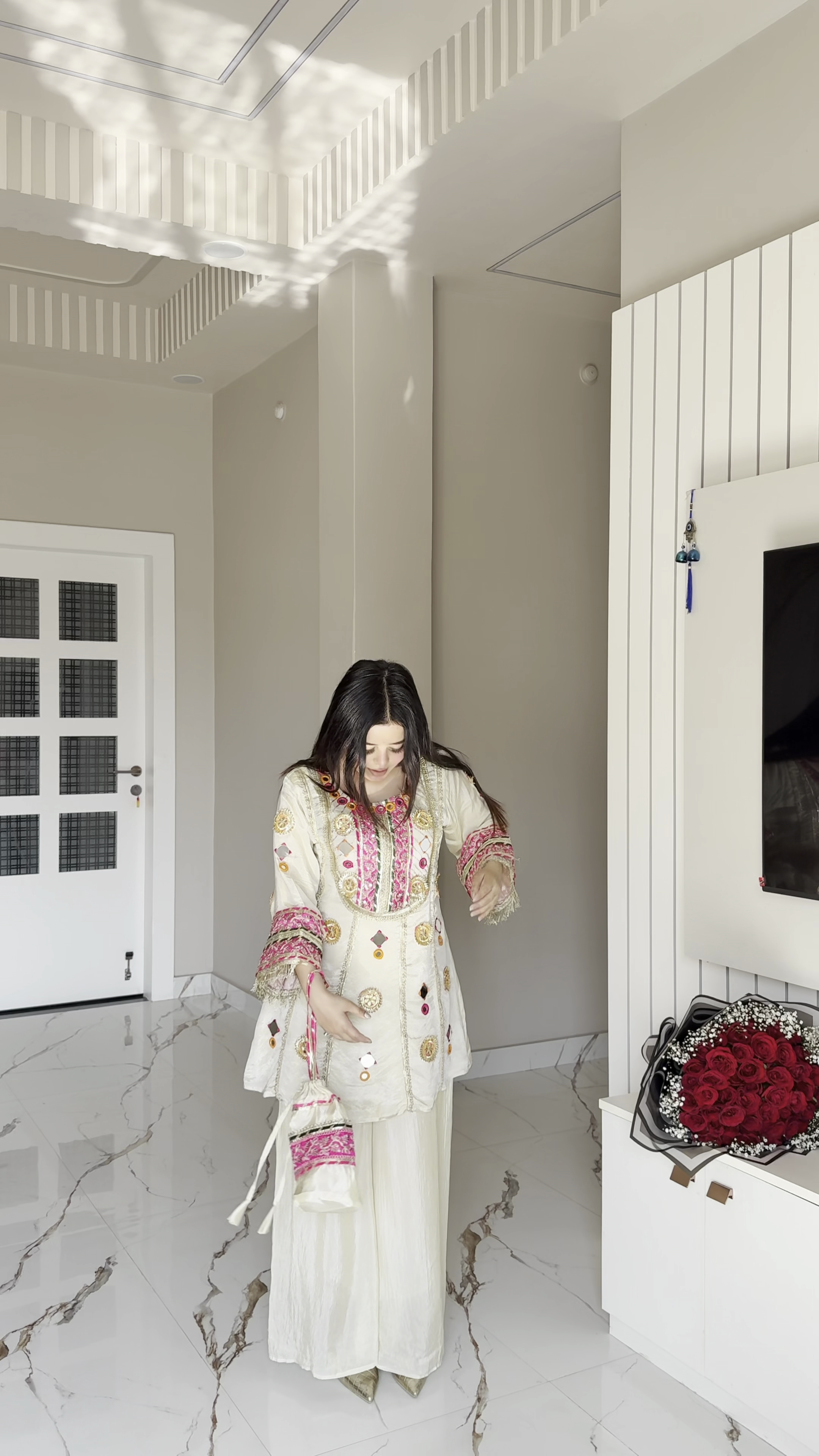 Ivory Elegance Embroidered Kurta Set