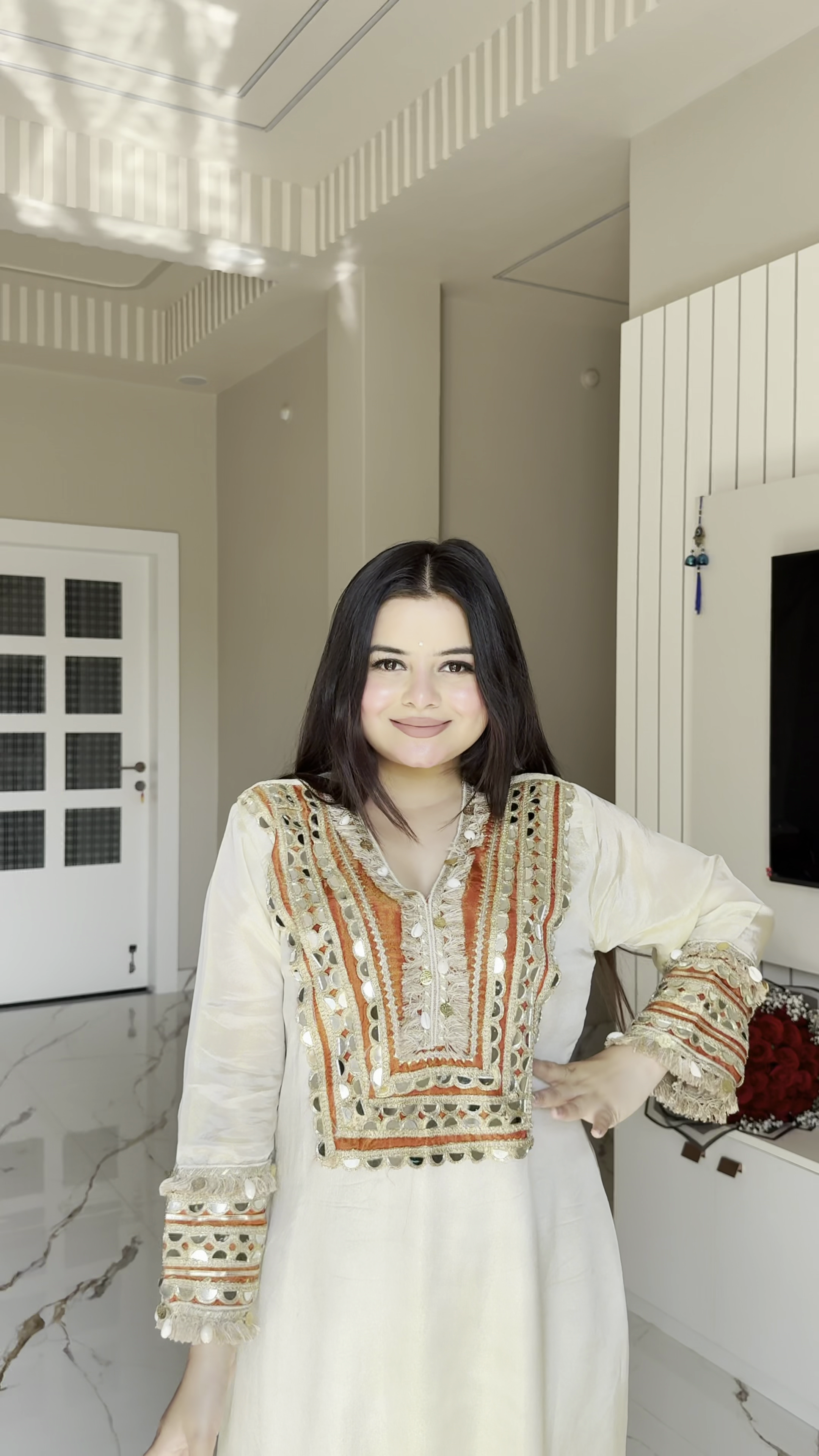 Ivory Elegance Embroidered Kurta Set