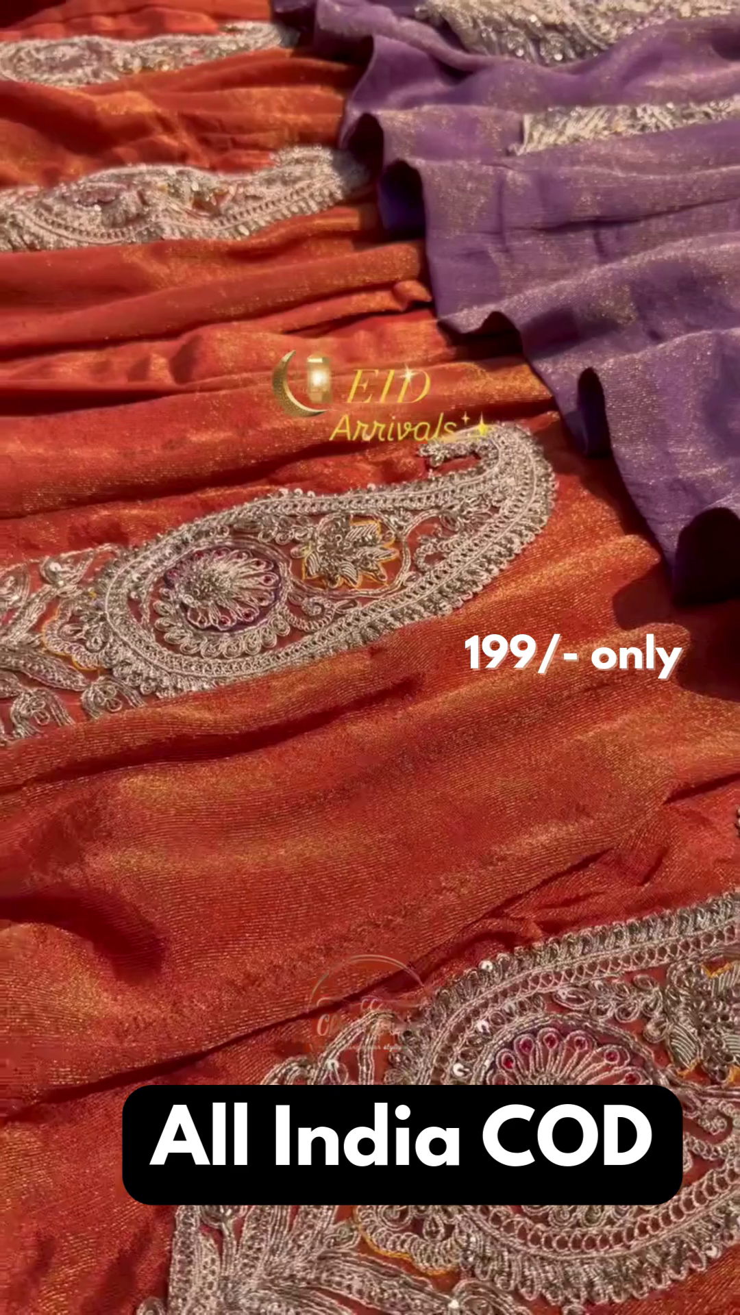 Rust Orange Eid Special Kurta Set