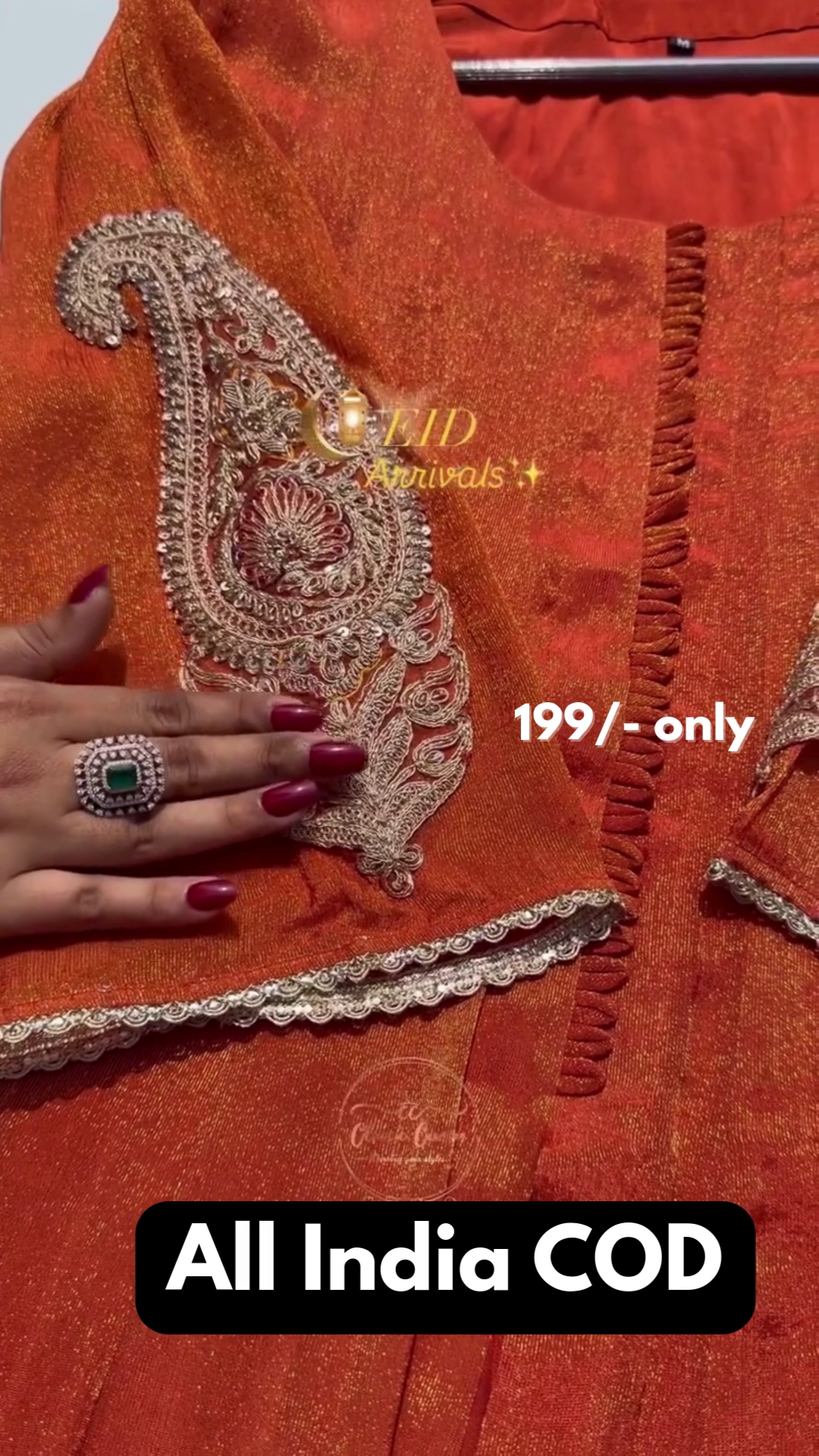 Rust Orange Eid Special Kurta Set