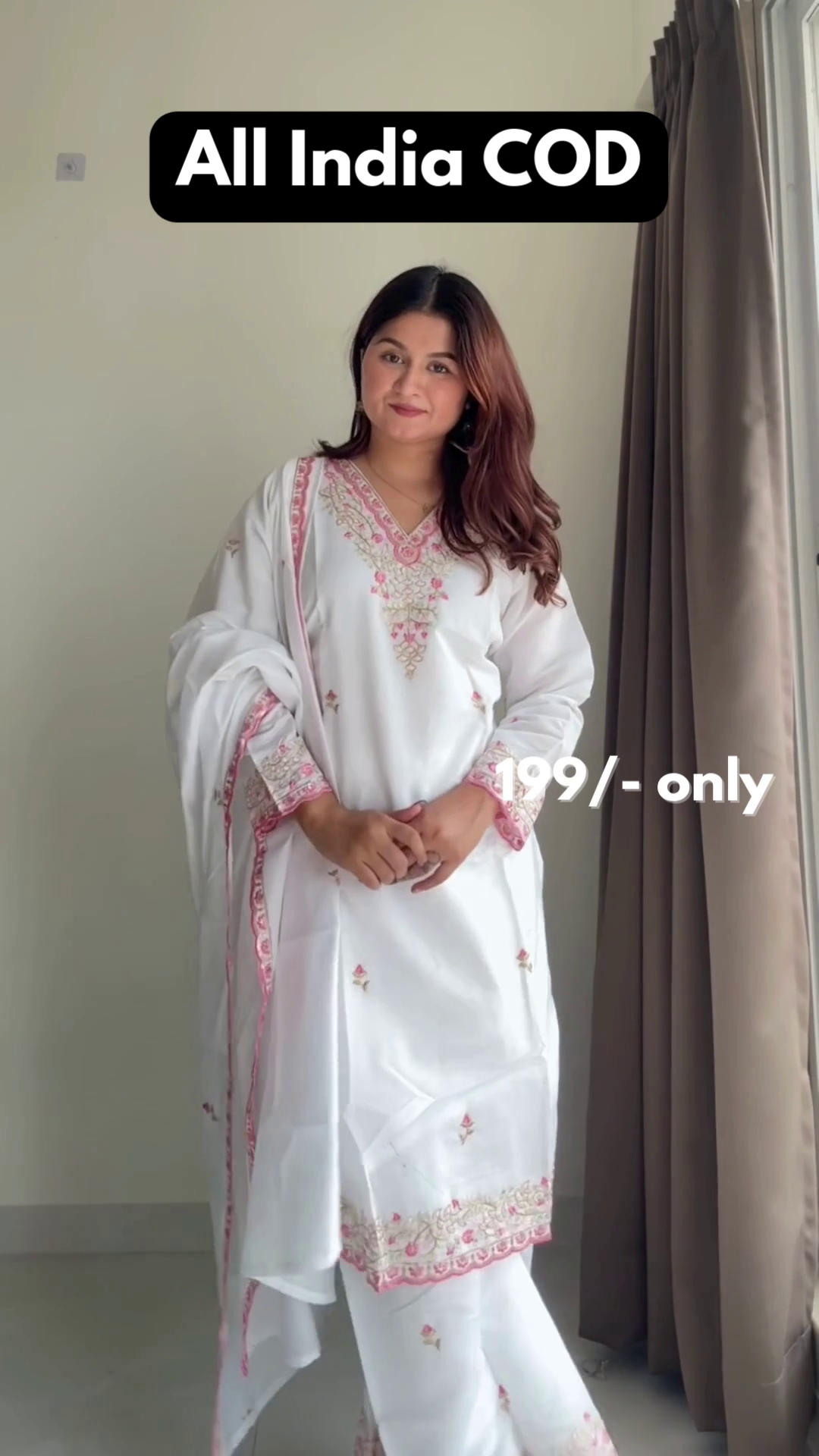 Black Embroidered Kurta Set with Purple Dupatta