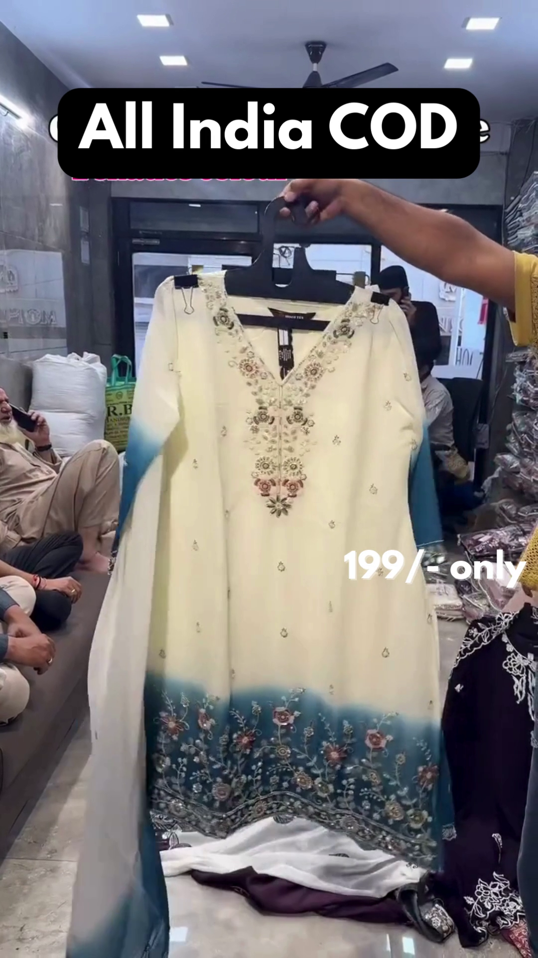 Ivory Embroidered Kurta Set with Designer Dupatta