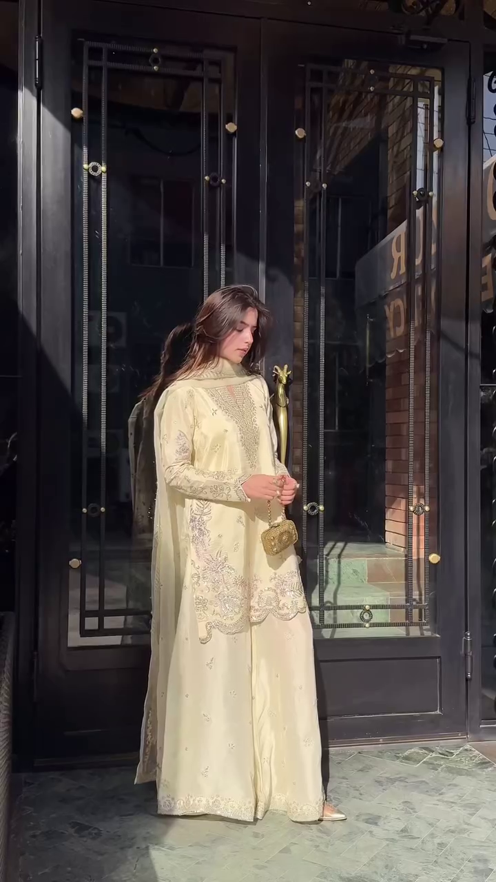 Classic Cream Embroidered Kurta Set