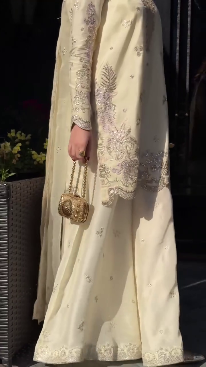 Classic Cream Embroidered Kurta Set