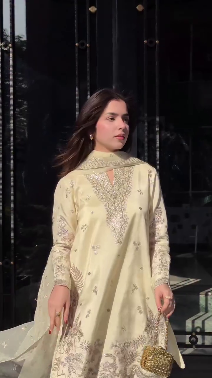 Classic Cream Embroidered Kurta Set