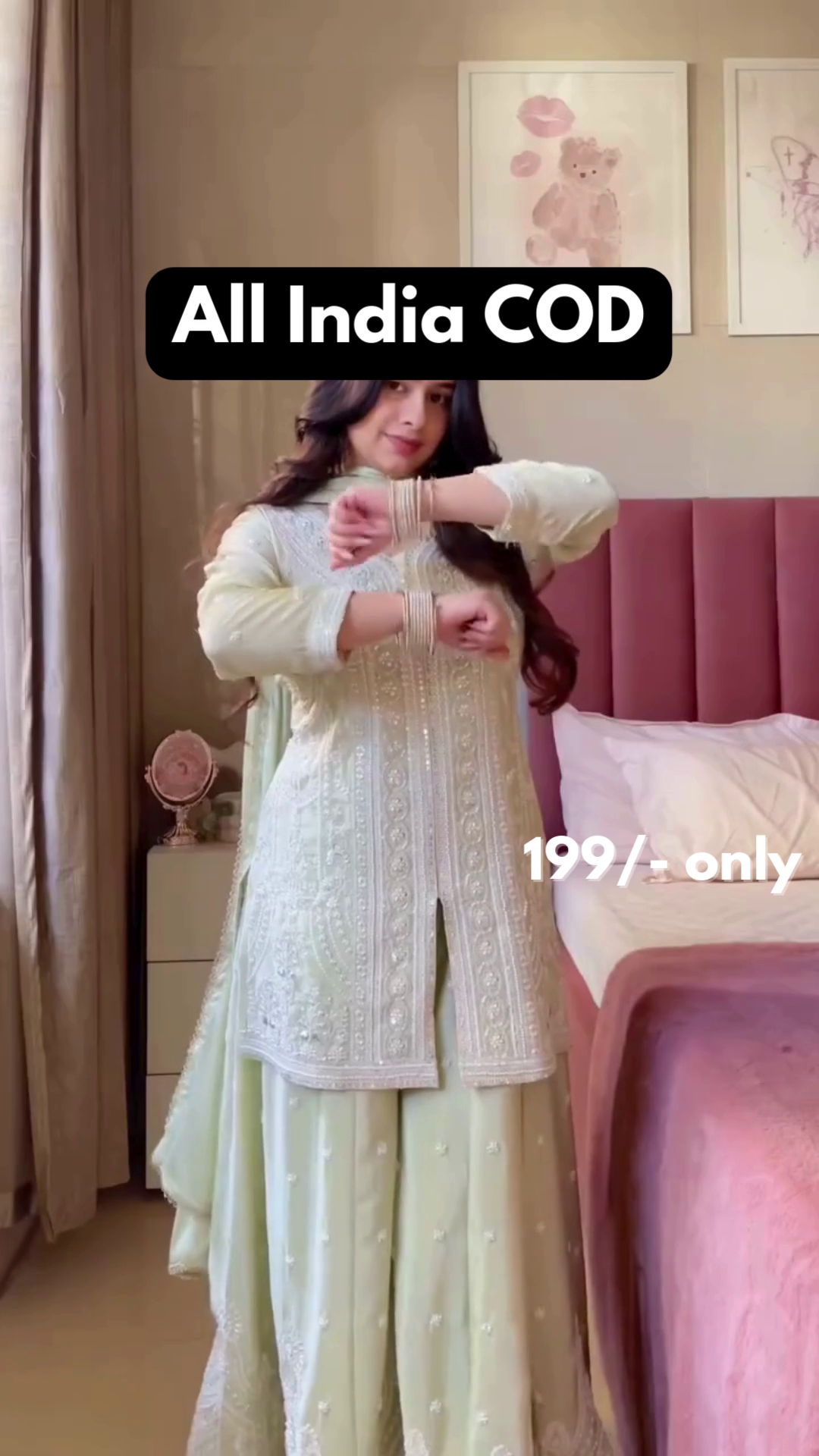 Elegant Mirror Work Ethnic Suit Set