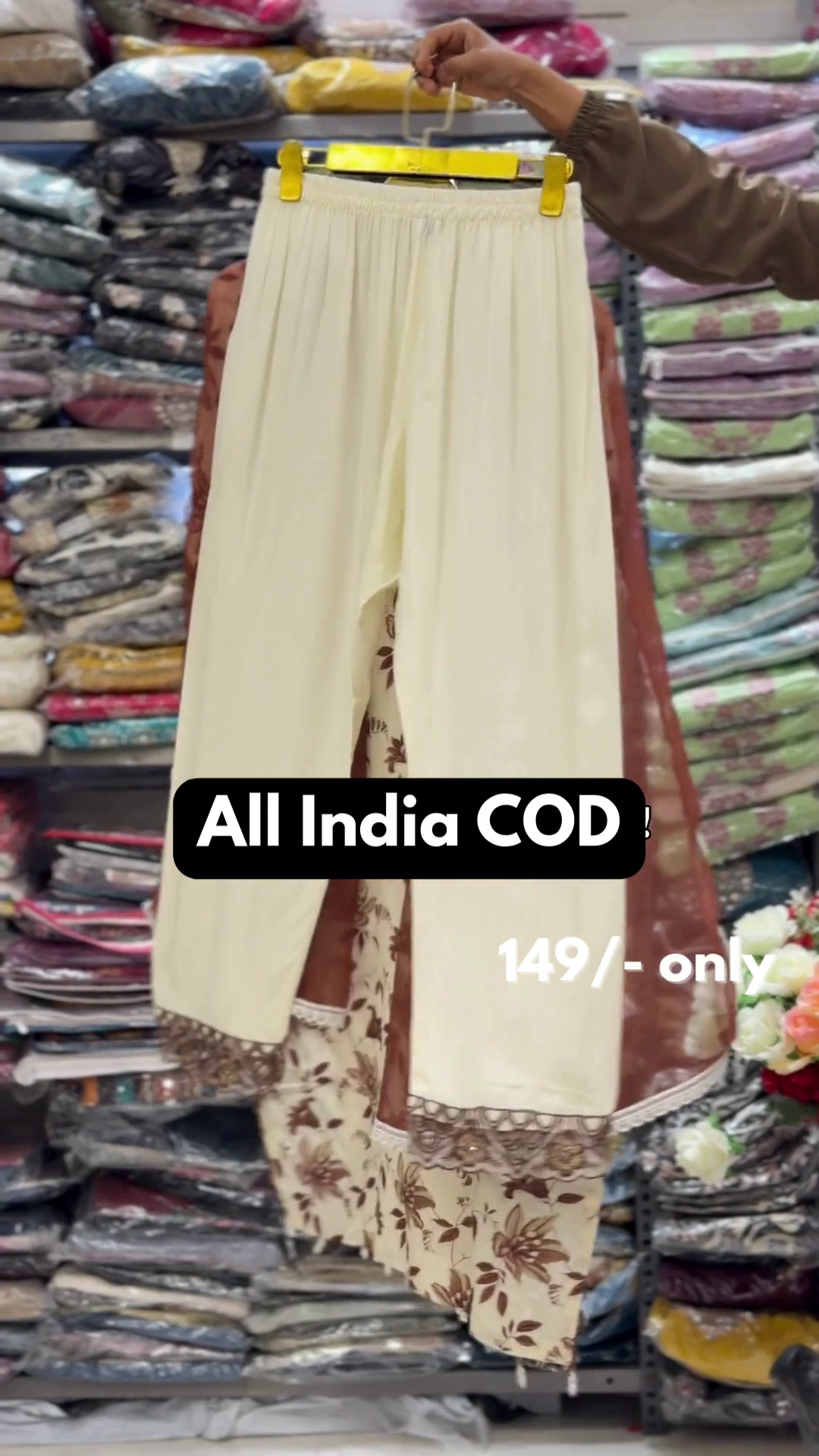 Elegant Floral Embroidered Three Piece Suit Set