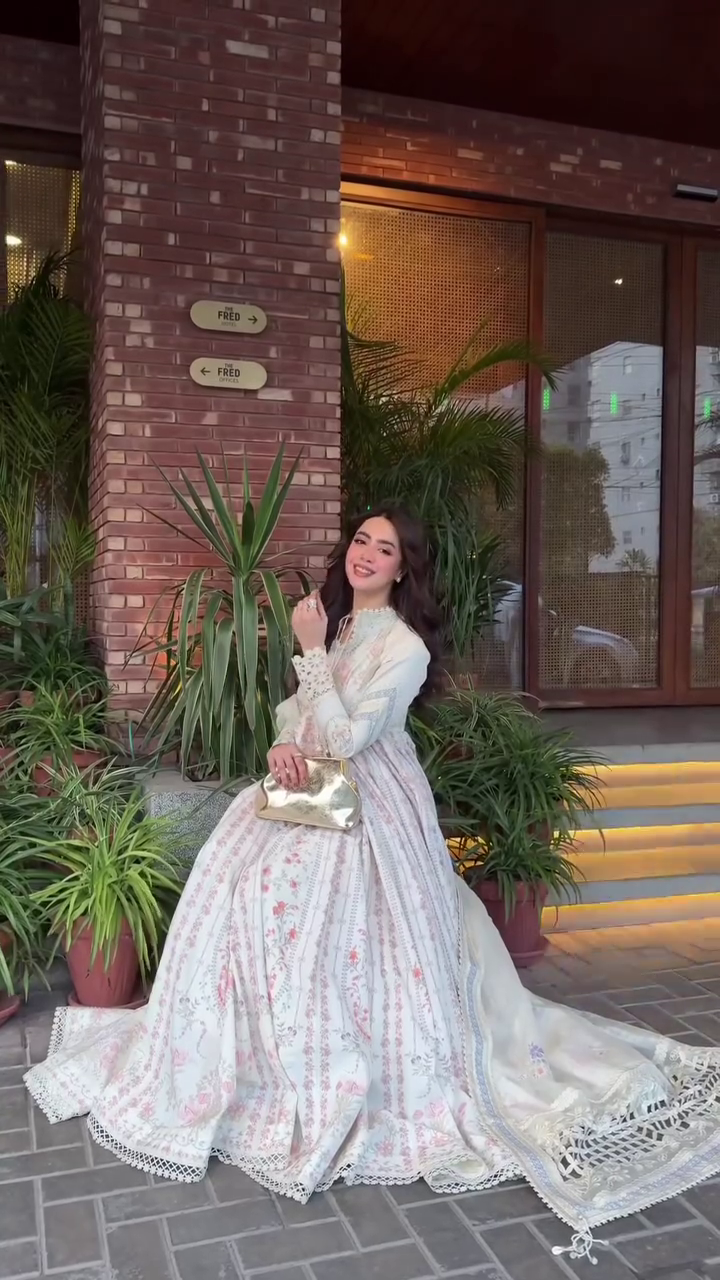 Graceful Pastel Floral Anarkali with Dupatta